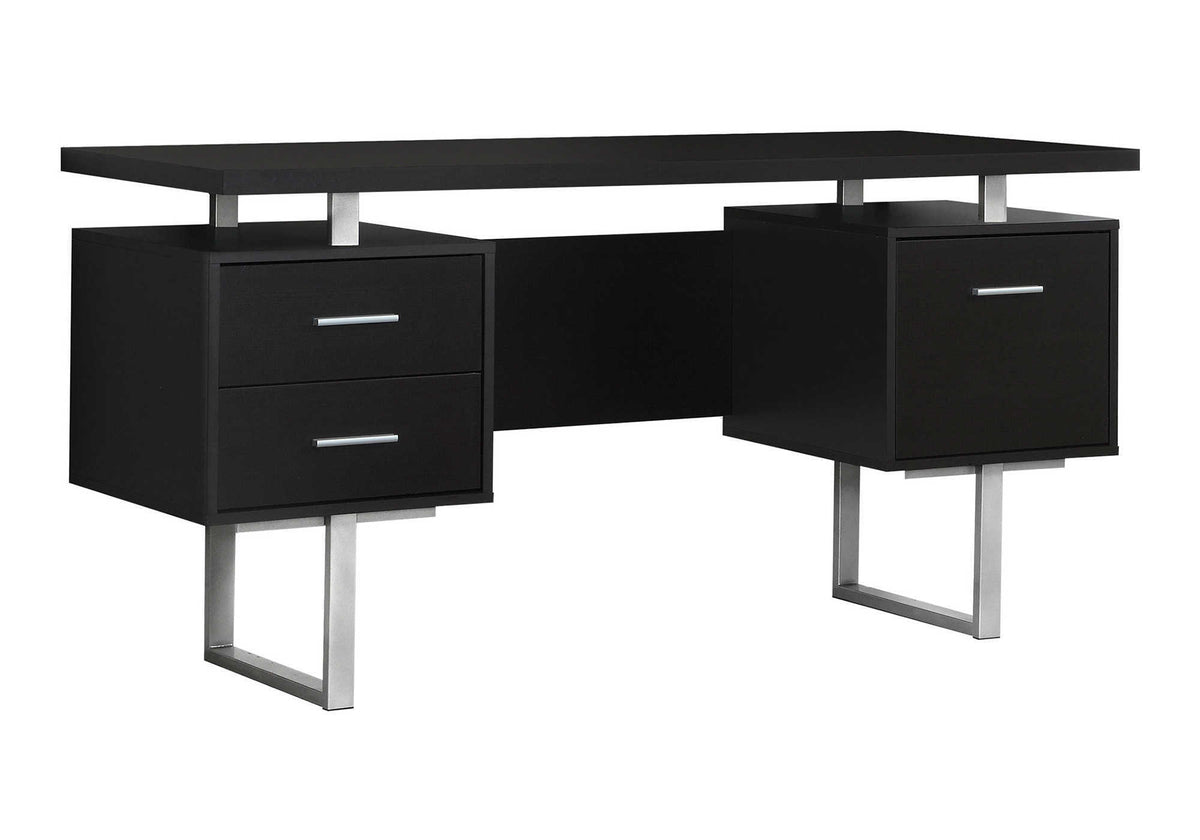 Computer Desk 60" Espresso with File Drawer-Computer Desks-DECOROLALA