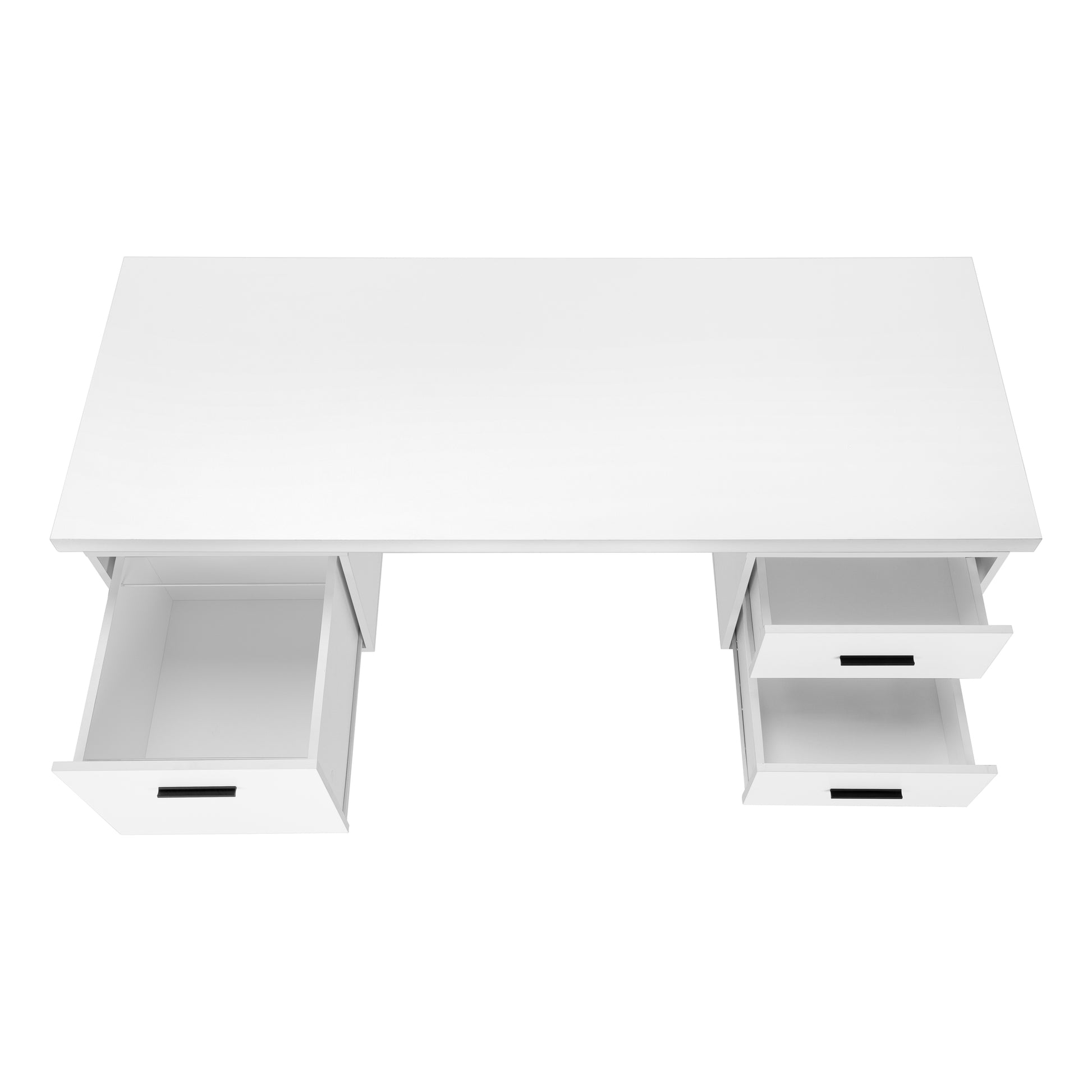 Computer Desk - 60"L / Espresso / Silver Metal-Computer Desk-DECOROLALA