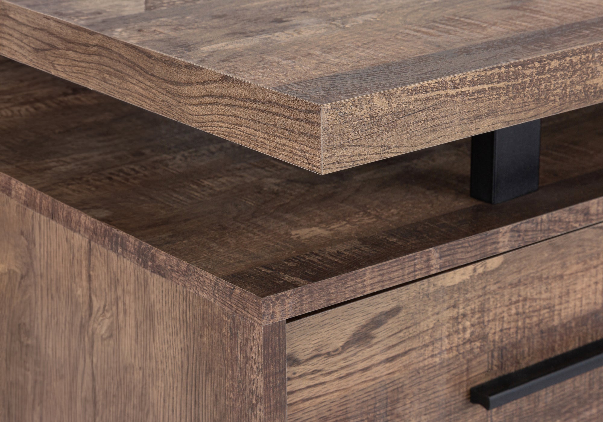 Computer Desk - 60"L / Espresso / Silver Metal-Computer Desk-DECOROLALA