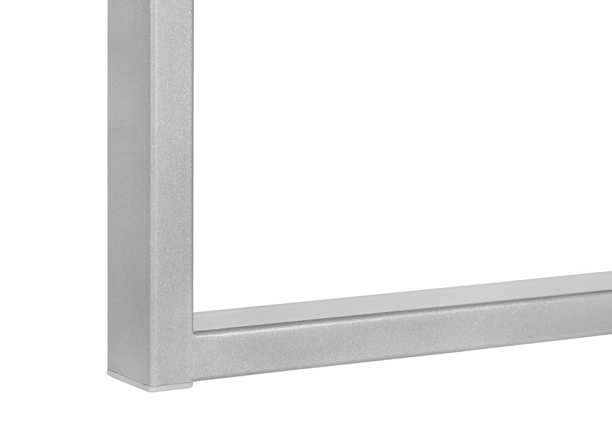 Computer Desk - 60"L / White / Silver Metal L/R Corner-Computer Desk-DECOROLALA