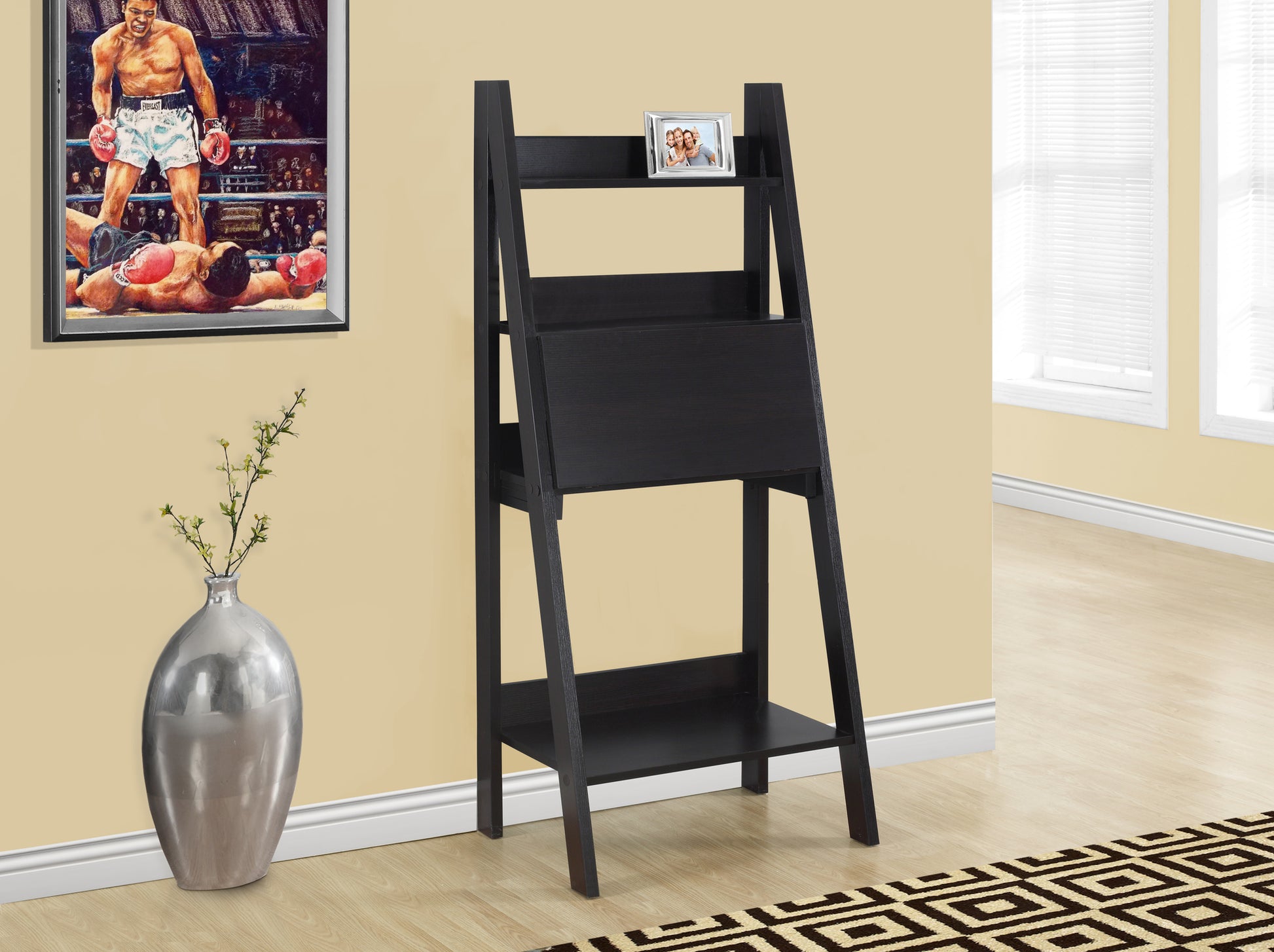 Computer Desk - 61"H / Dark Taupe Ladder Style-Computer Desk-DECOROLALA