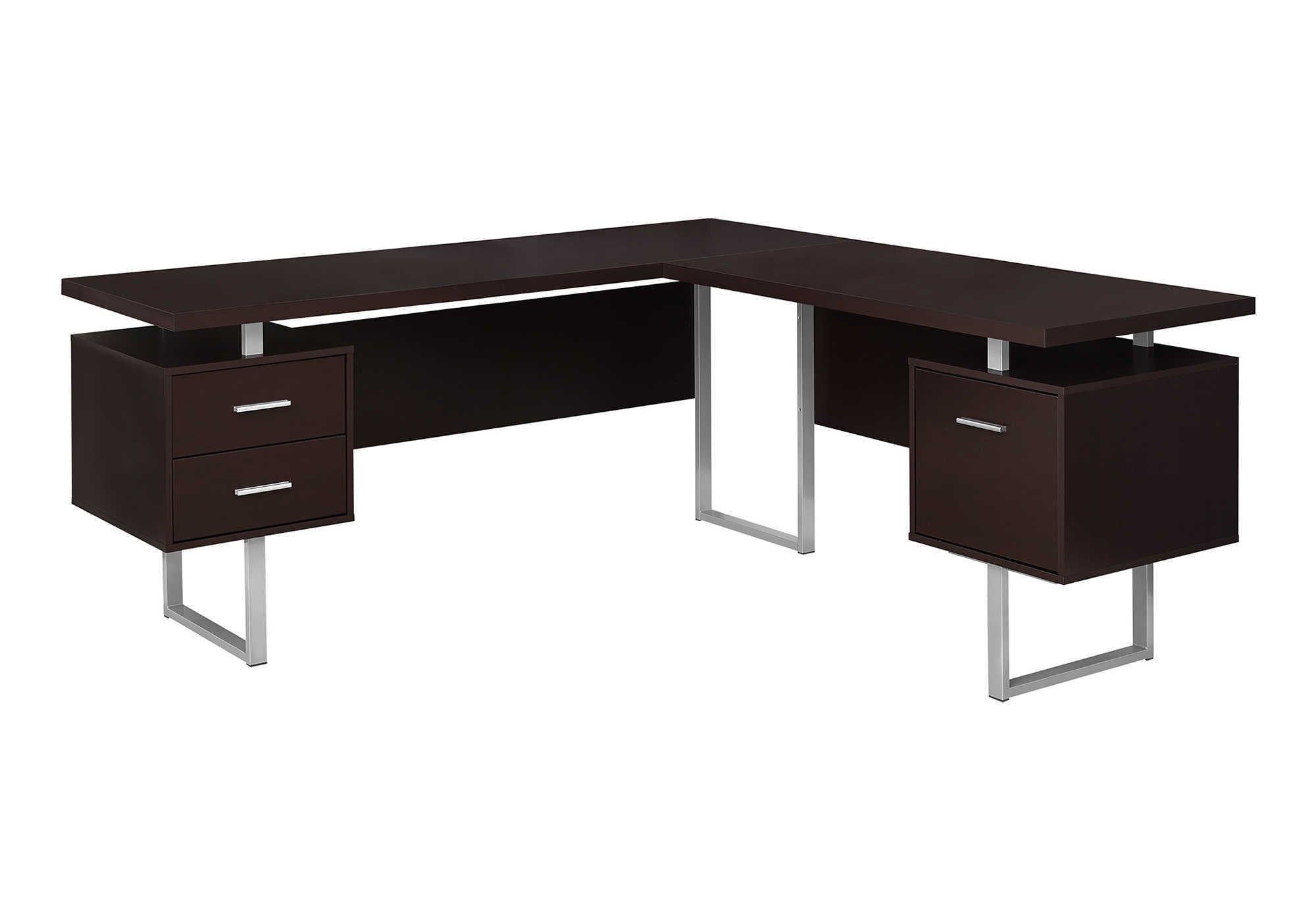 Computer Desk 70"L L-Shaped Dark Taupe-Computer Desk-DECOROLALA