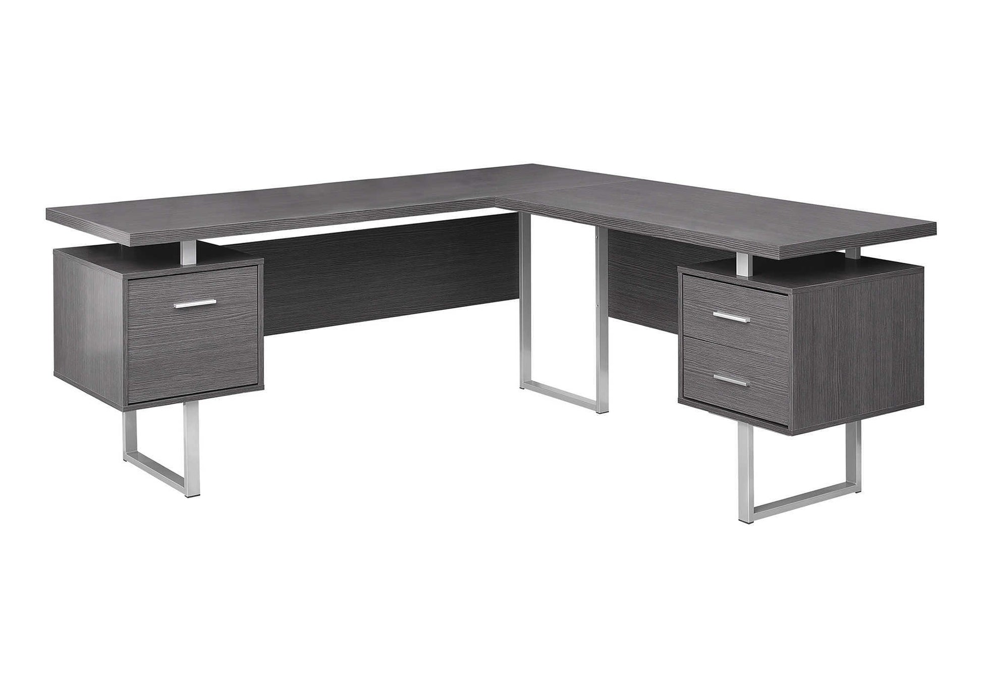 Computer Desk 70"L L-Shaped Dark Taupe-Computer Desk-DECOROLALA