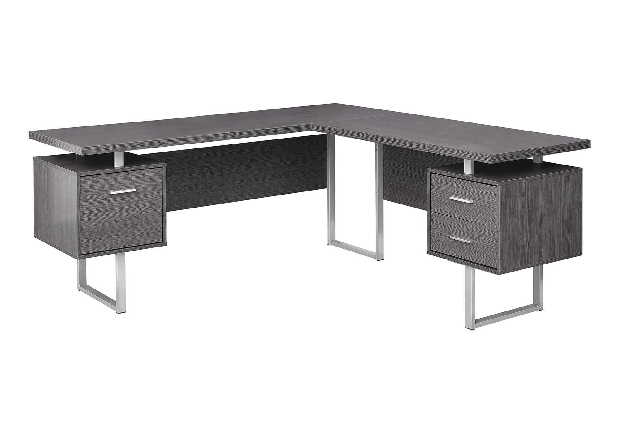 Computer Desk 70"L L-Shaped Dark Taupe-Computer Desk-DECOROLALA