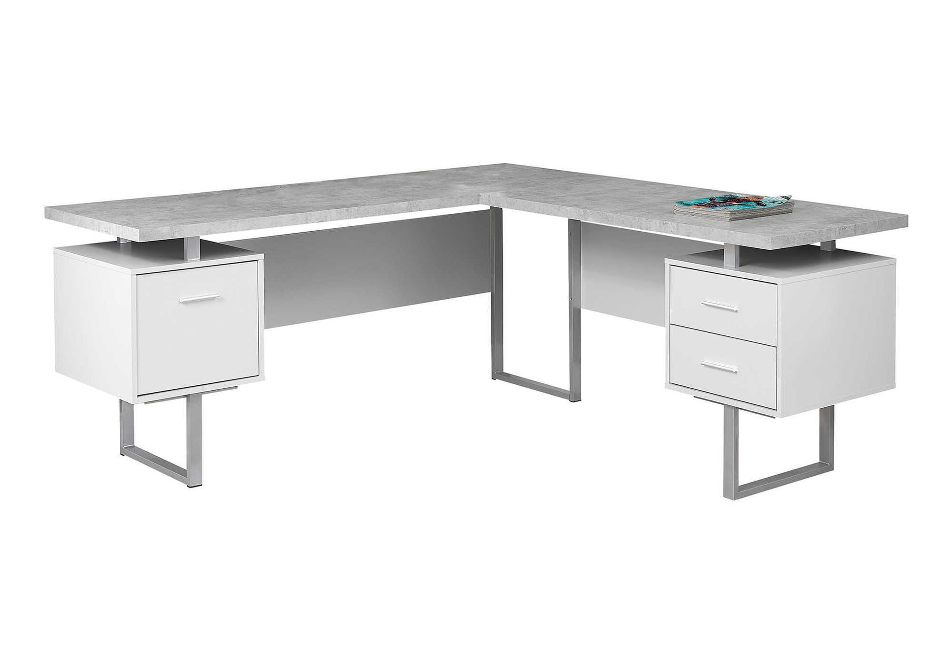 Computer Desk 70"L L-Shaped Dark Taupe-Computer Desk-DECOROLALA