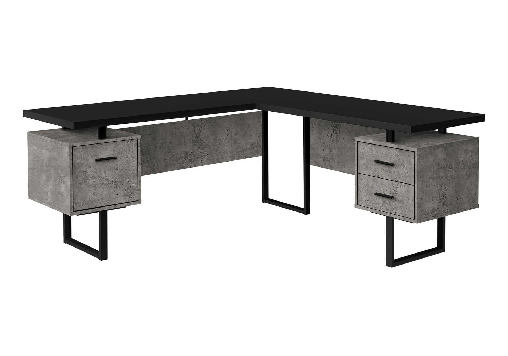 Computer Desk 70"L L-Shaped Dark Taupe-Computer Desk-DECOROLALA