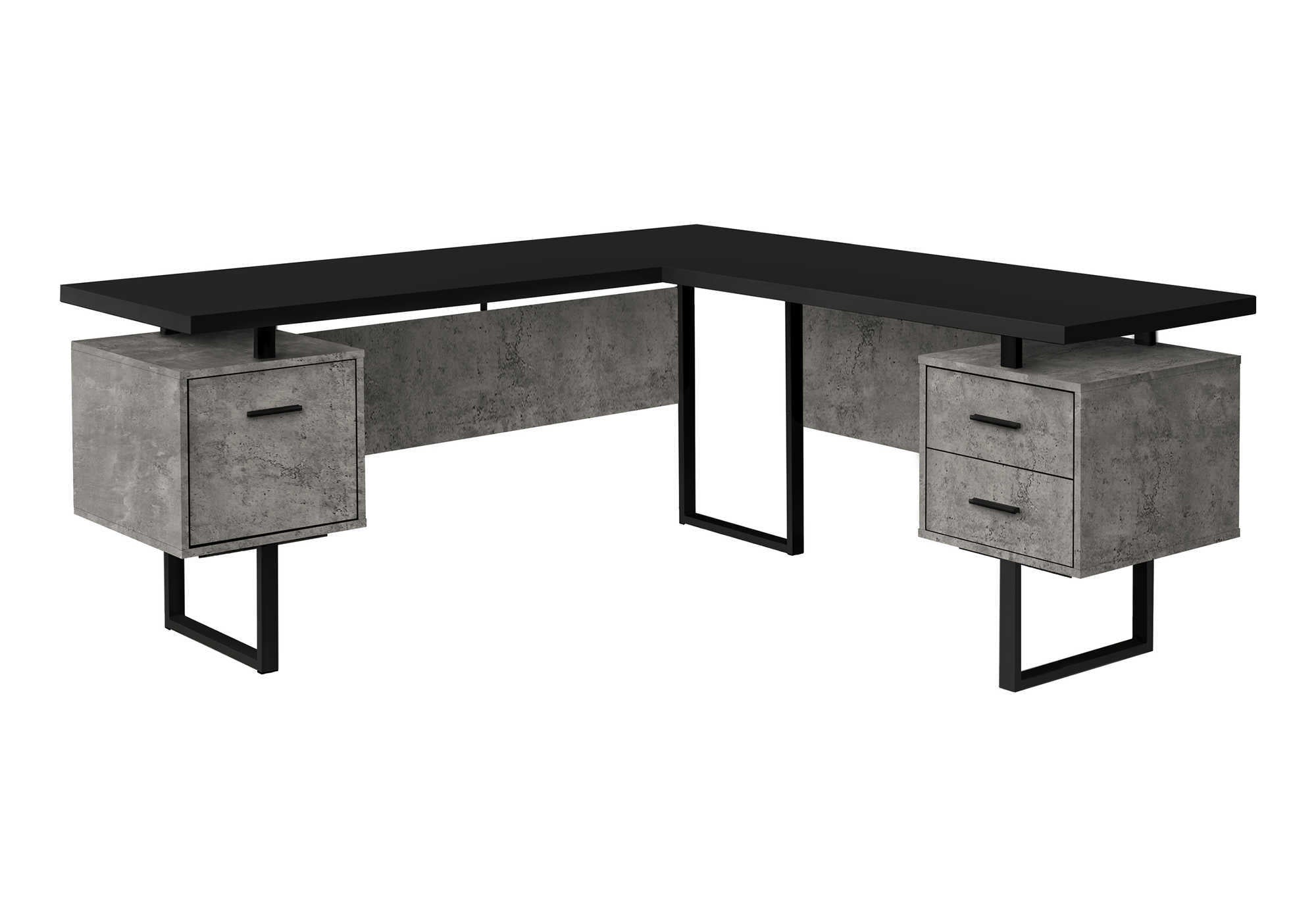 Computer Desk 70"L L-Shaped Dark Taupe-Computer Desk-DECOROLALA