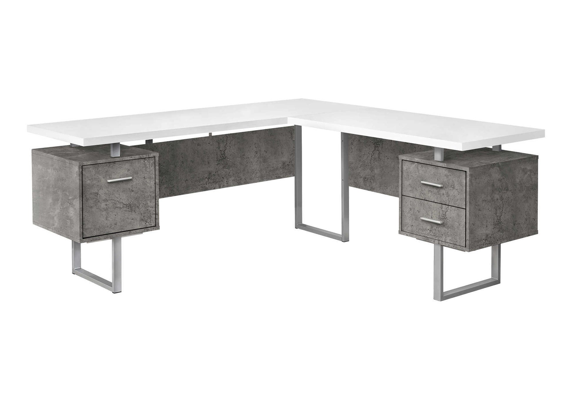 Computer Desk 70"L L-Shaped Dark Taupe-Computer Desk-DECOROLALA