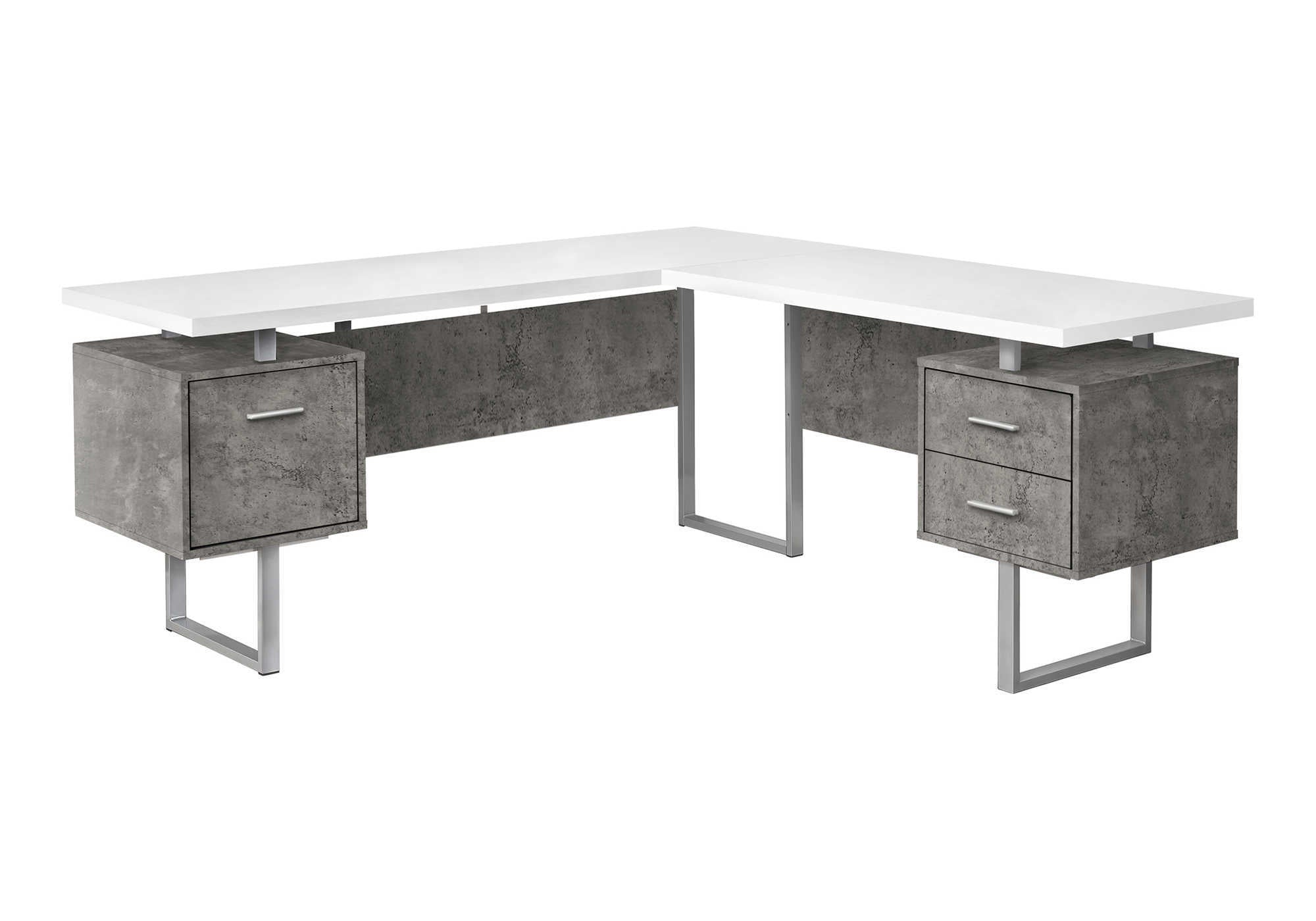 Computer Desk 70"L L-Shaped Dark Taupe-Computer Desk-DECOROLALA