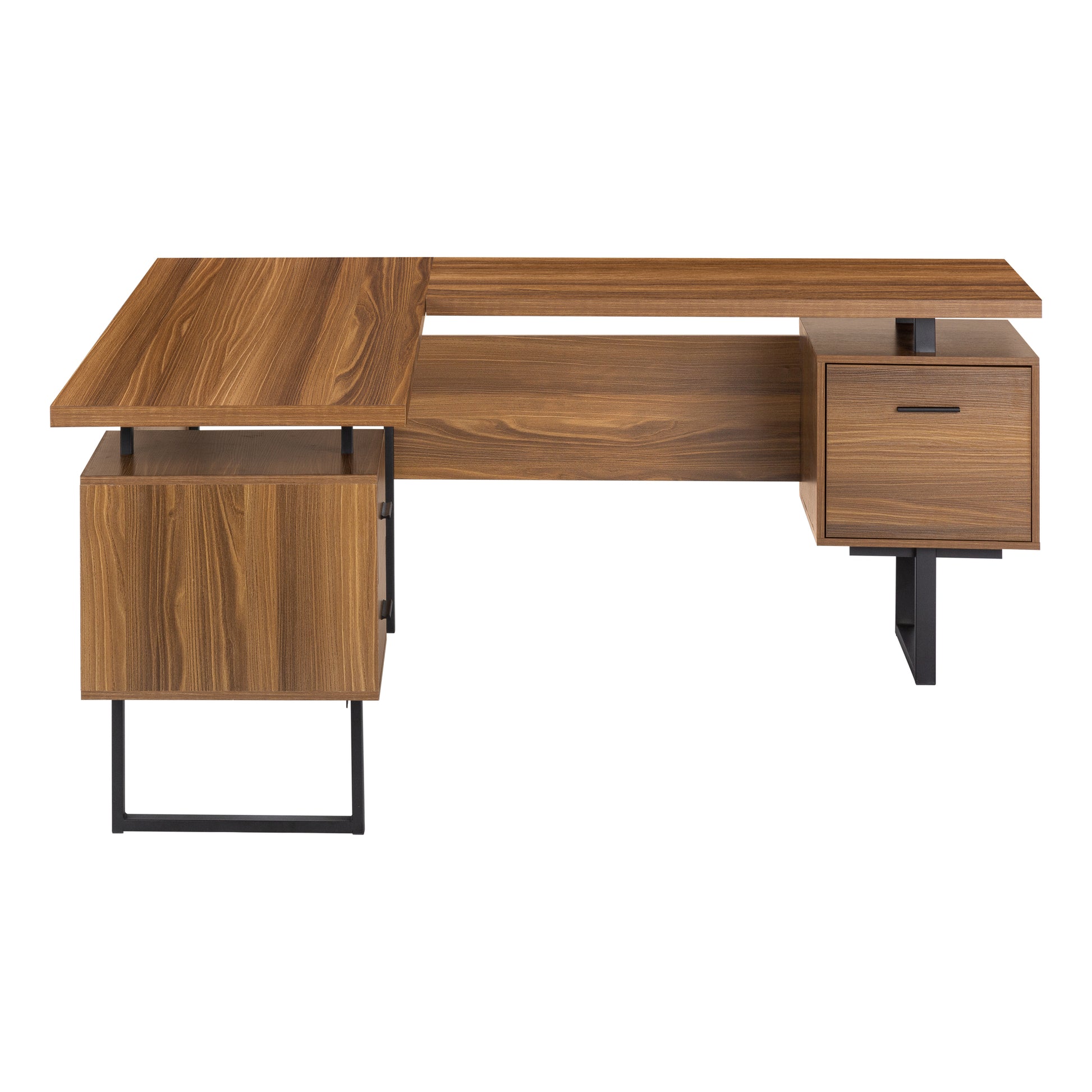 Computer Desk 70"L L-Shaped Dark Taupe-Computer Desk-DECOROLALA