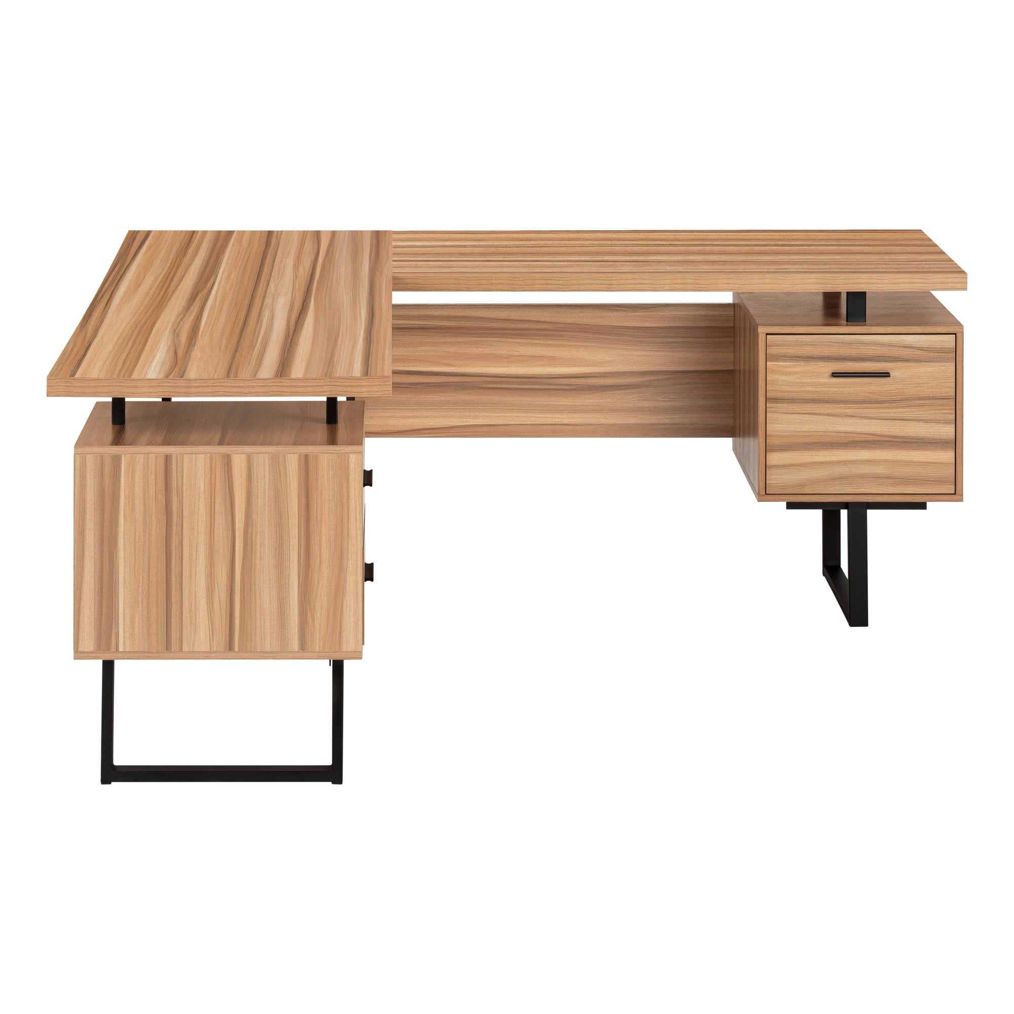 Computer Desk 70"L L-Shaped Dark Taupe-Computer Desk-DECOROLALA