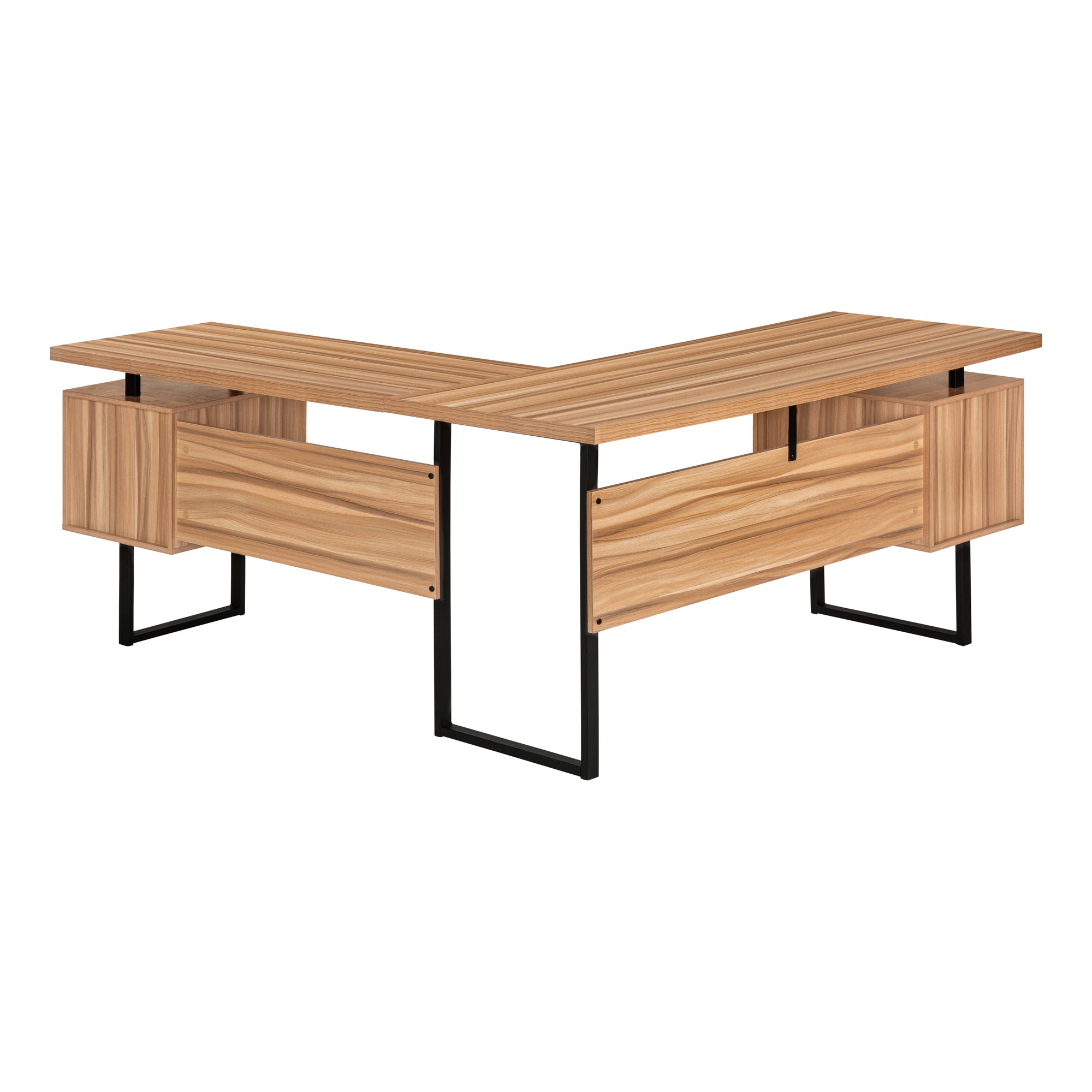 Computer Desk 70"L L-Shaped Dark Taupe-Computer Desk-DECOROLALA