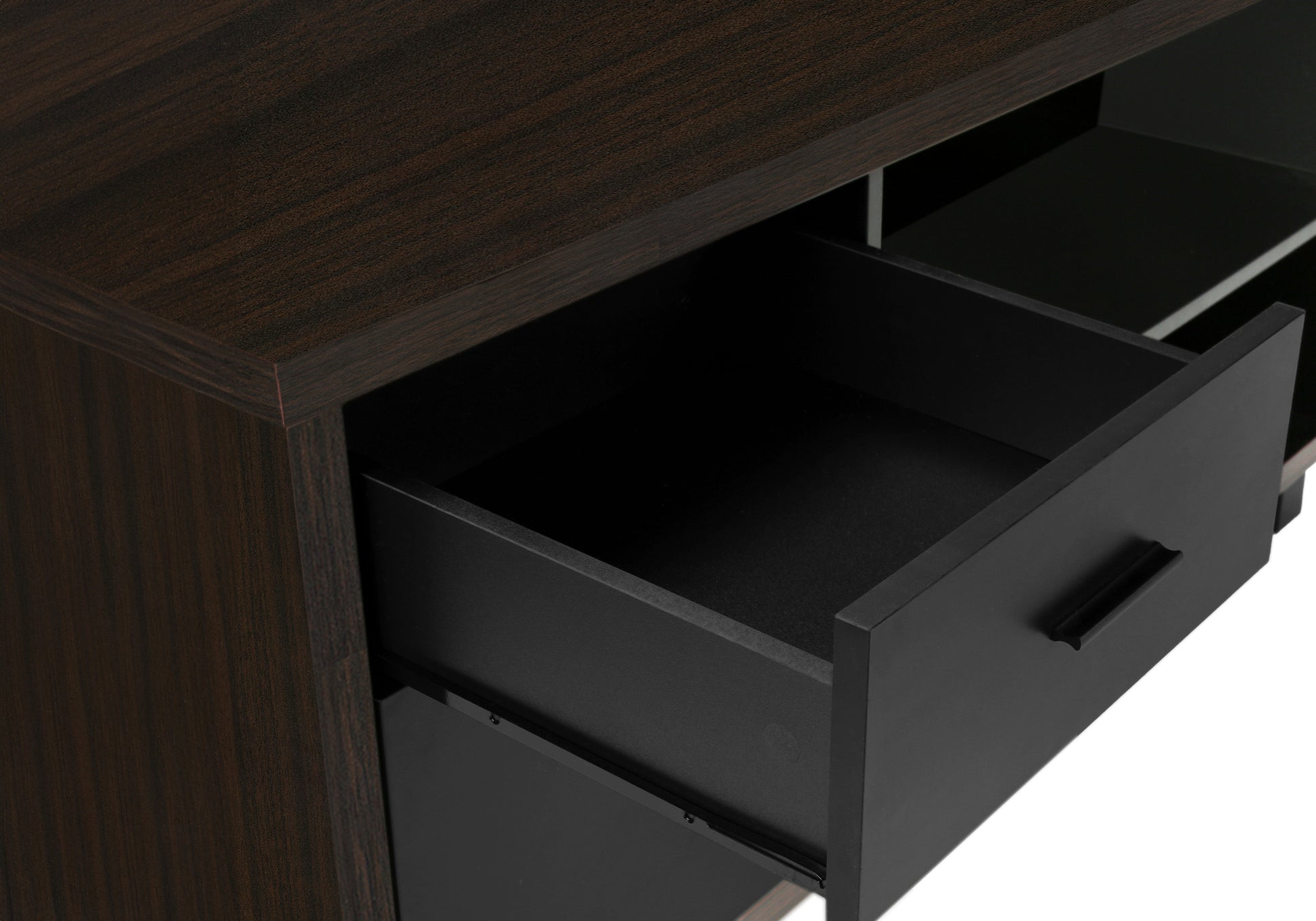 Computer Desk - 72"L Espresso / Black Executive Corner-Computer Desk-DECOROLALA