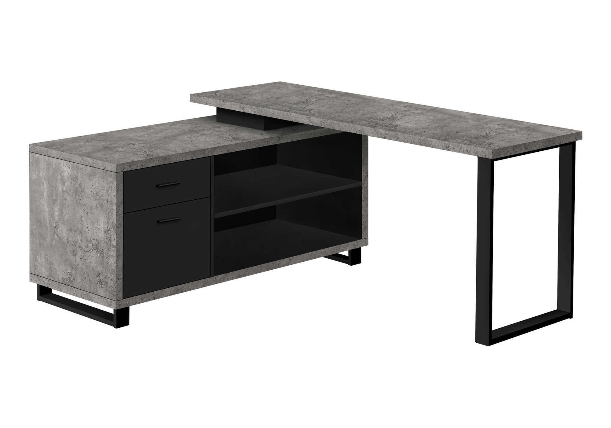 Computer Desk 72"L L-Shaped Espresso/Black-Computer Desk-DECOROLALA