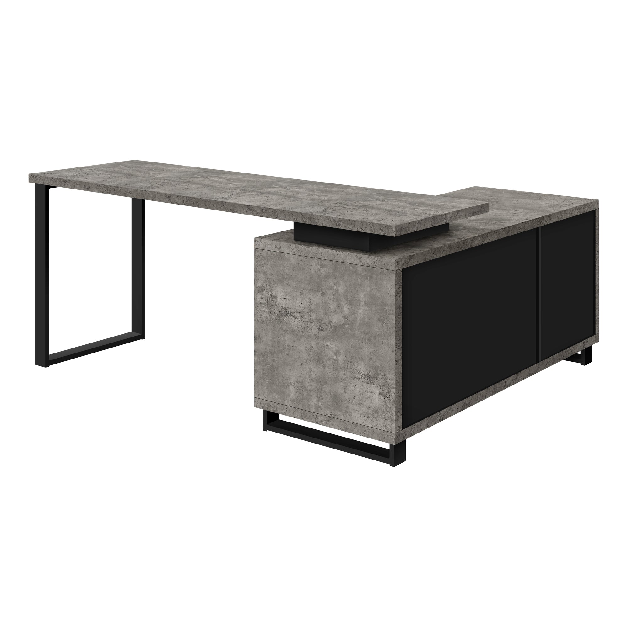 Computer Desk 72"L L-Shaped Espresso/Black-Computer Desk-DECOROLALA