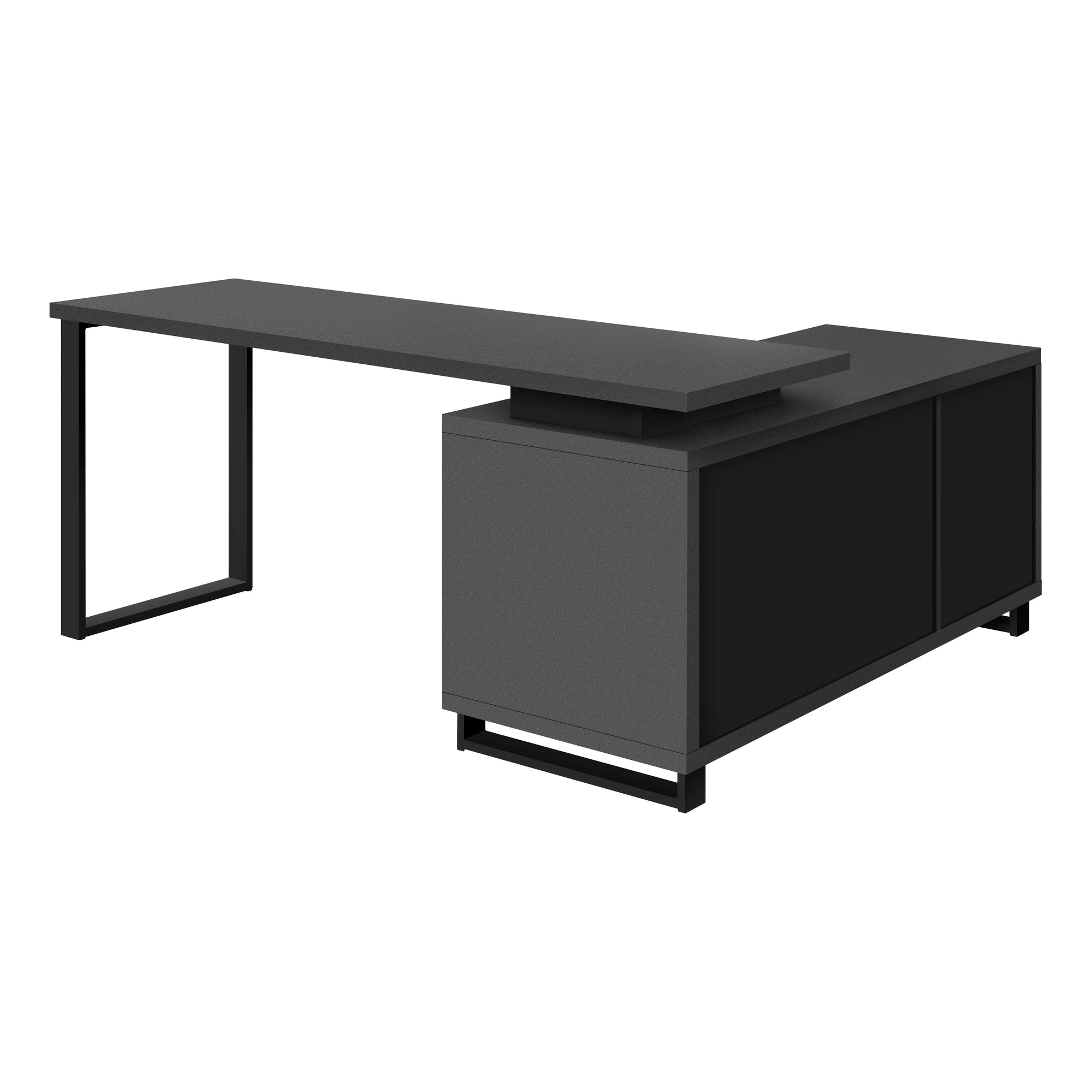 Computer Desk 72"L L-Shaped Espresso/Black-Computer Desk-DECOROLALA
