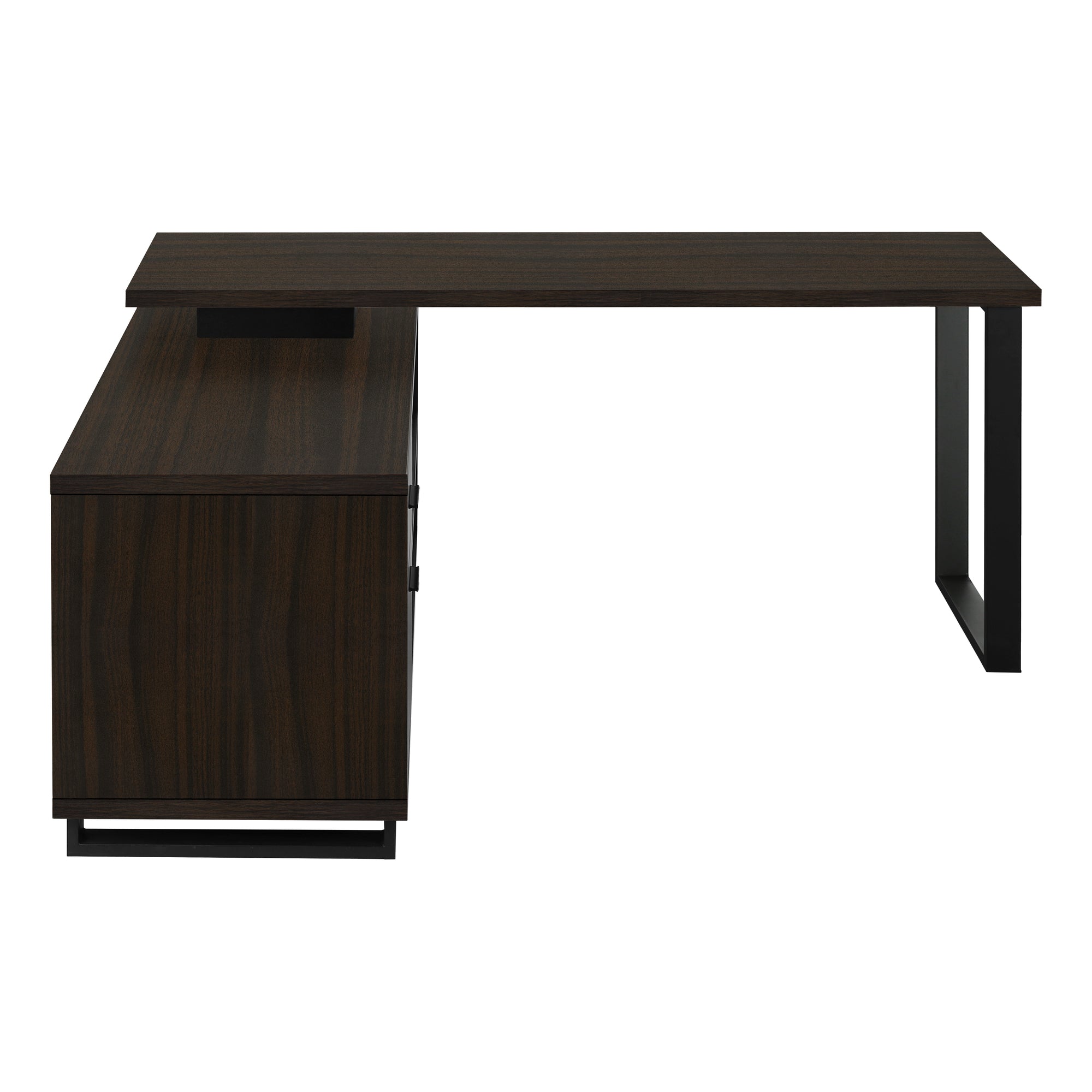 Computer Desk 72"L L-Shaped Espresso/Black-Computer Desk-DECOROLALA