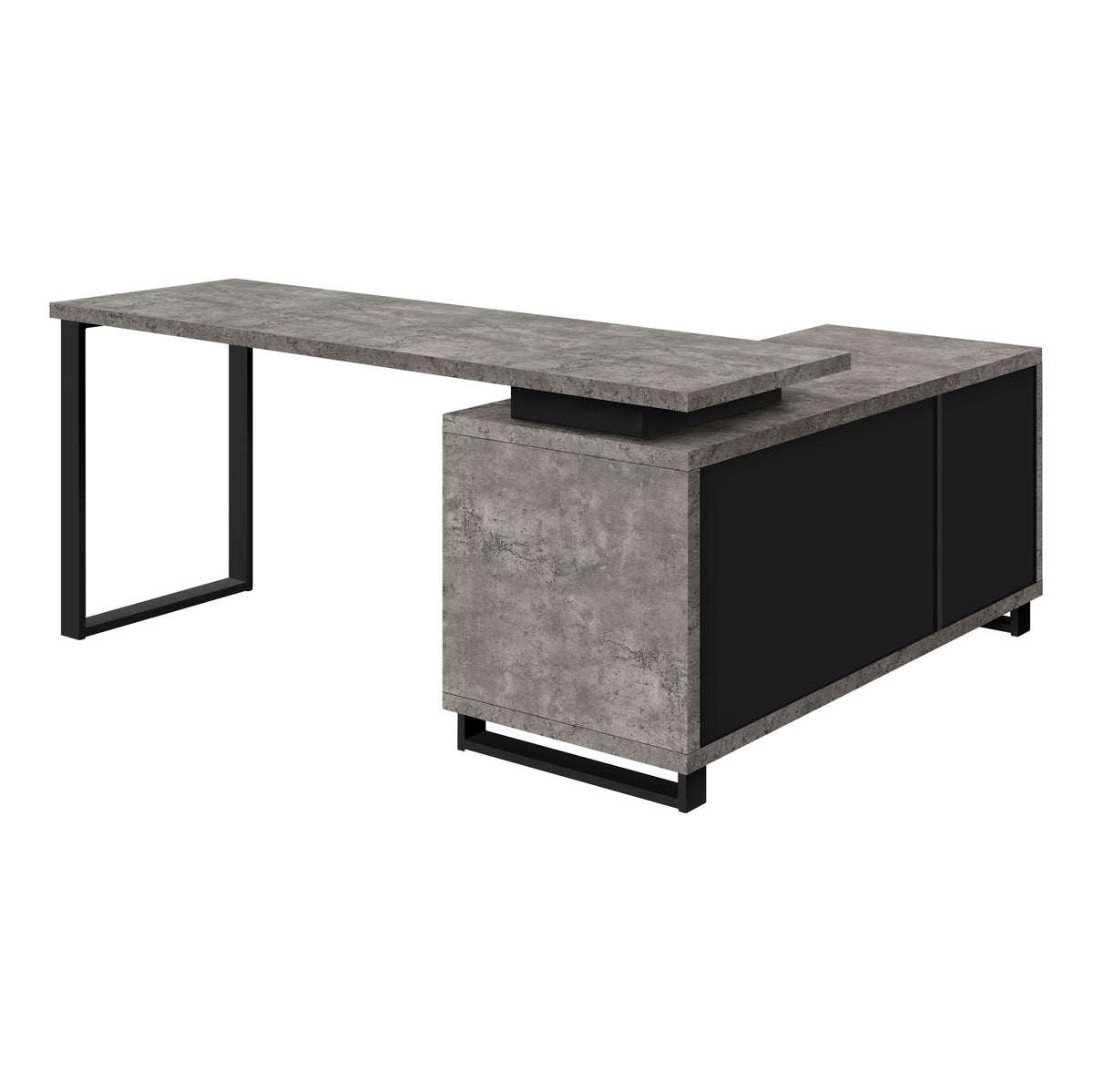 Computer Desk 72"L L-Shaped Espresso/Black-Computer Desks-DECOROLALA