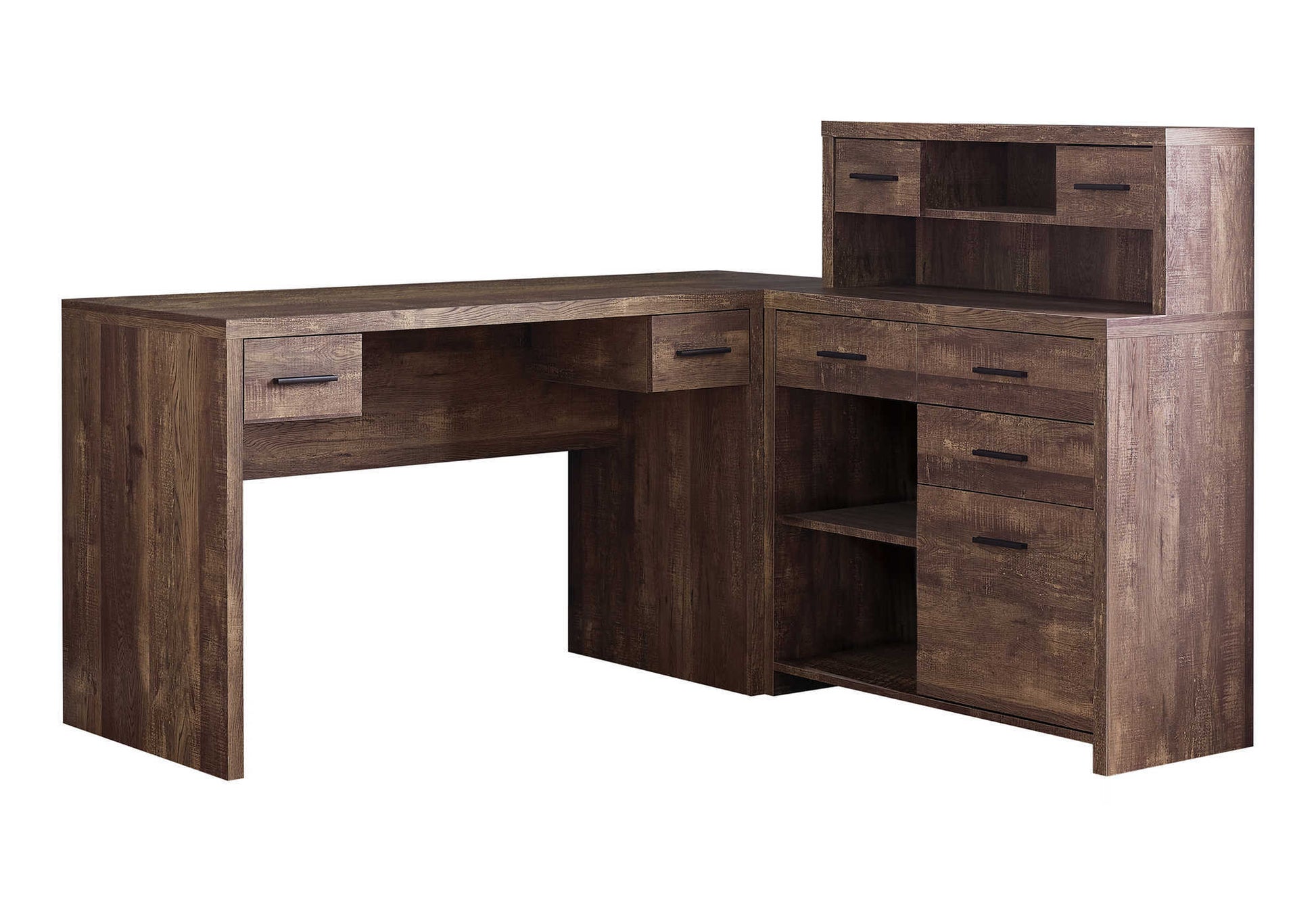 Computer Desk Brown Reclaimed Wood Corner-Computer Desk-DECOROLALA