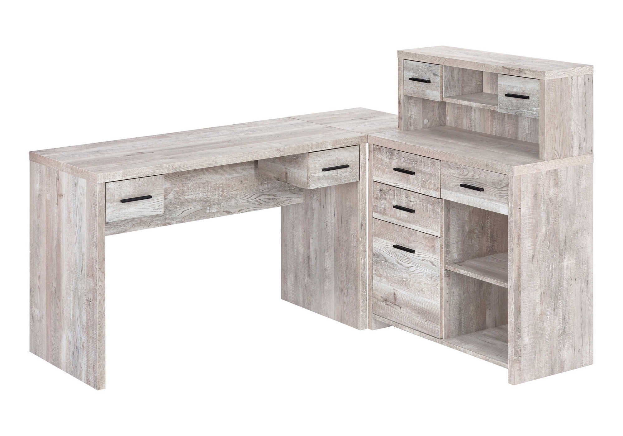 Computer Desk Brown Reclaimed Wood Corner-Computer Desk-DECOROLALA