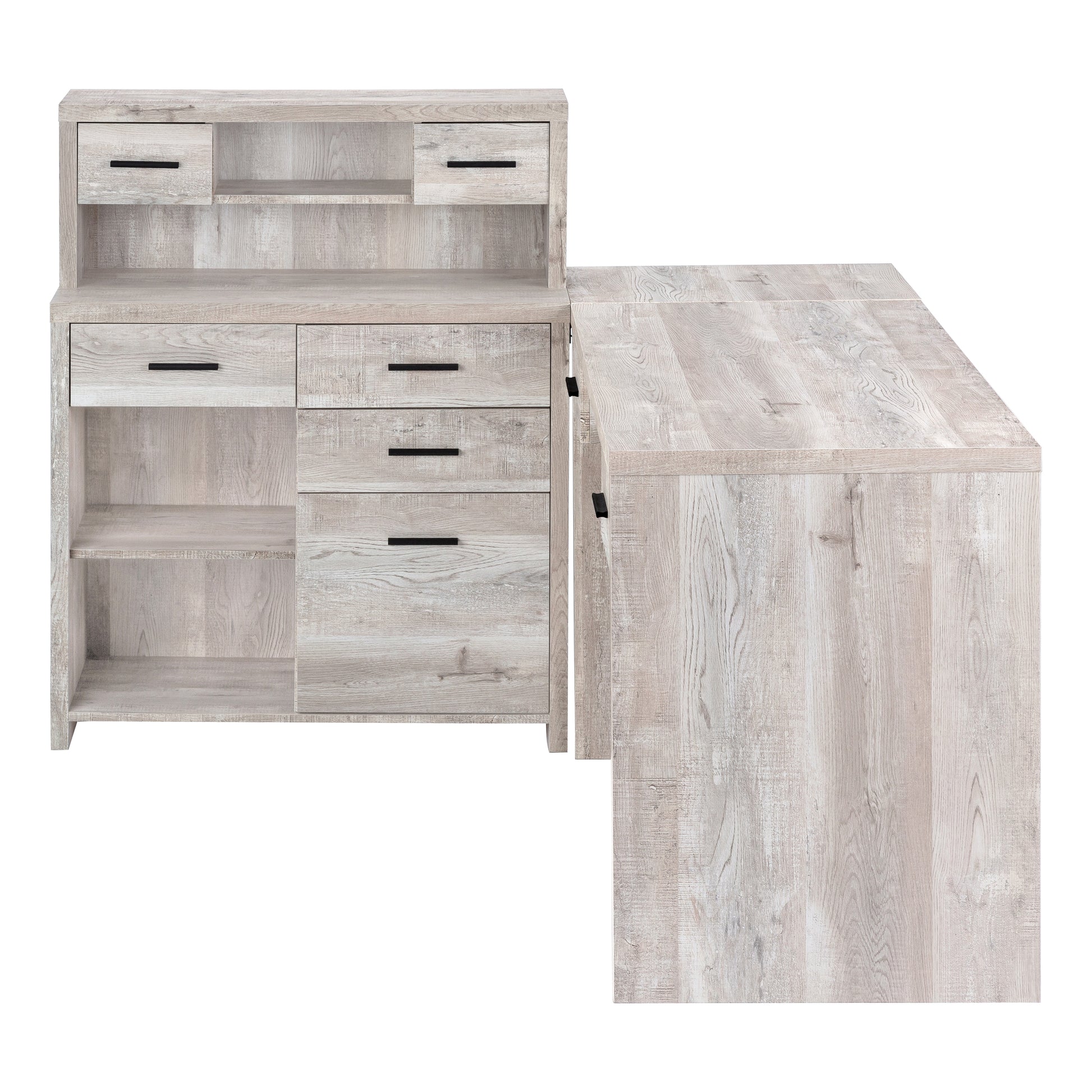 Computer Desk Brown Reclaimed Wood Corner-Computer Desk-DECOROLALA