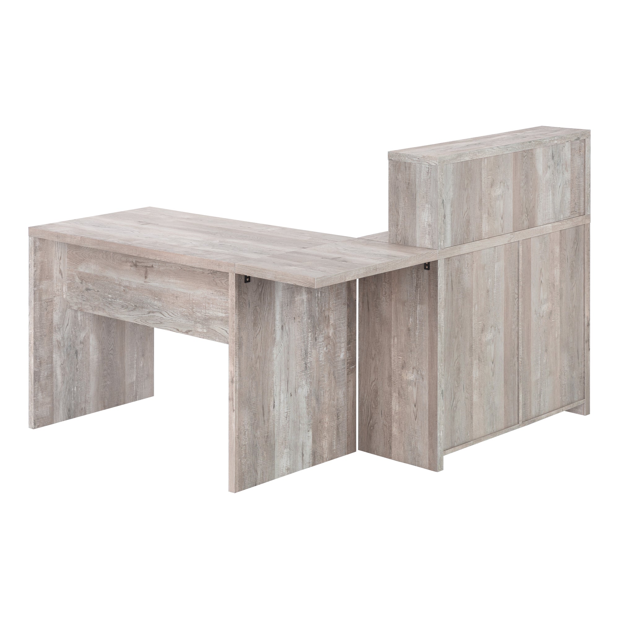 Computer Desk Brown Reclaimed Wood Corner-Computer Desk-DECOROLALA