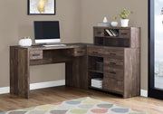 Computer Desk Brown Reclaimed Wood Corner-Computer Desk-DECOROLALA