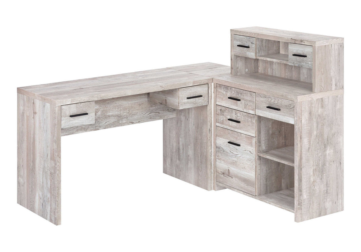 Computer Desk Brown Reclaimed Wood Corner-Computer Desks-DECOROLALA