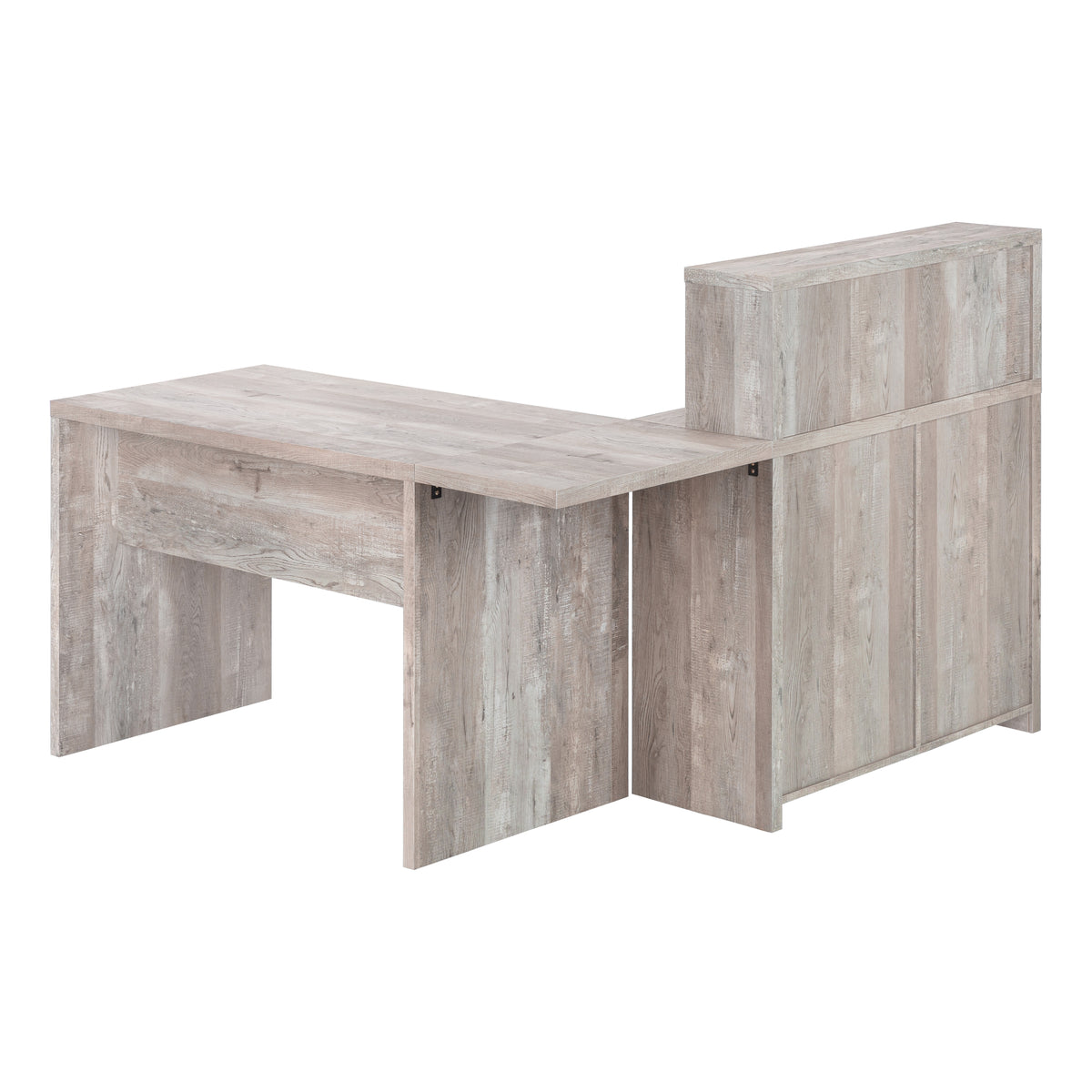 Computer Desk Brown Reclaimed Wood Corner-Computer Desks-DECOROLALA