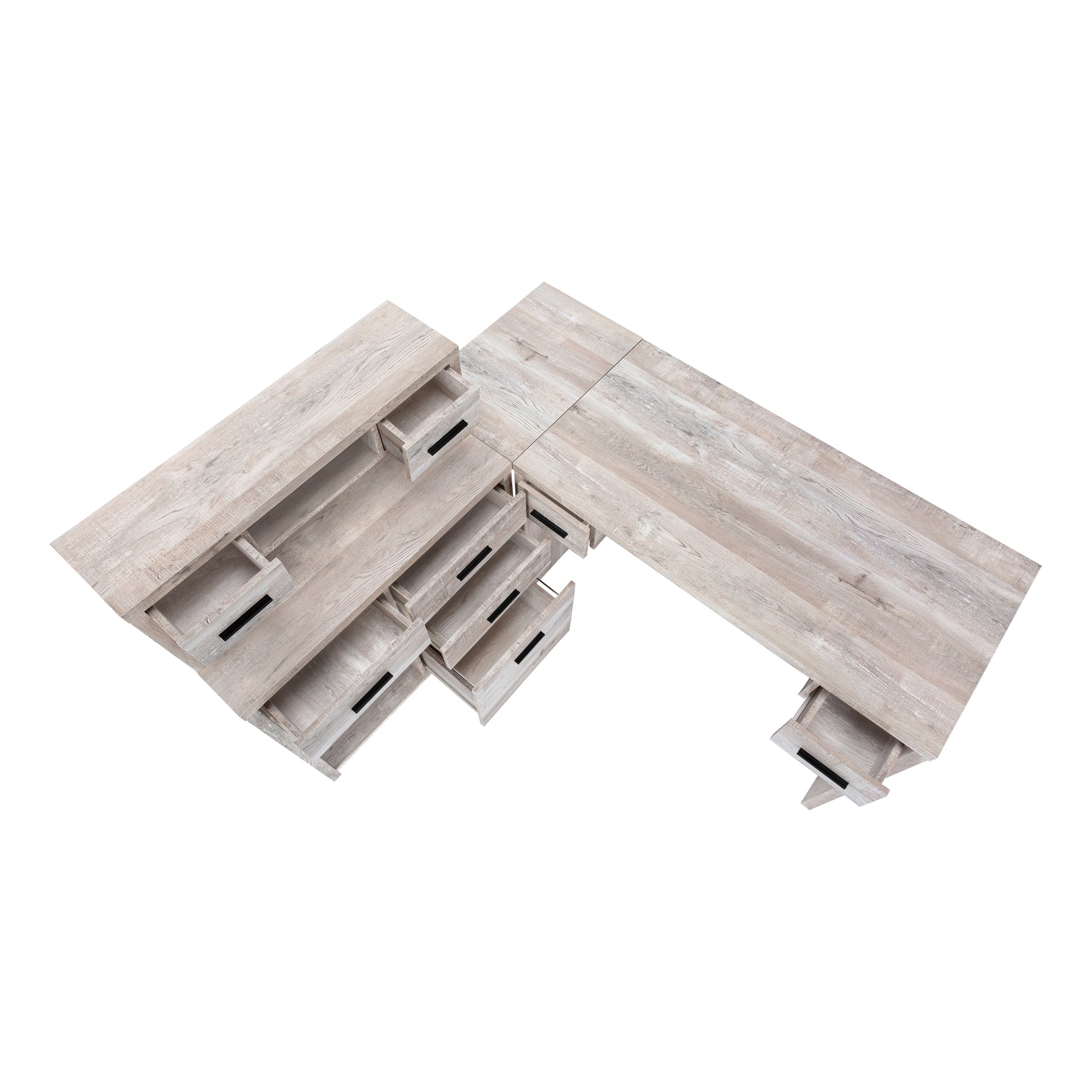 Computer Desk - Brown Reclaimed Wood L/R Facing Corner-Computer Desk-DECOROLALA