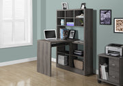 Computer Desk L-Shape Corner Taupe with Shelves-Filing Cabinet-DECOROLALA