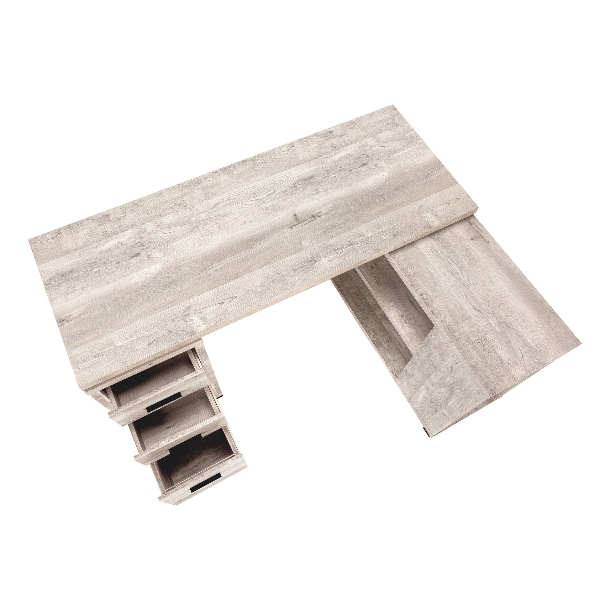 Computer Desk L-Shape Grey Reclaimed Wood Corner-Computer Desk-DECOROLALA