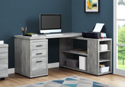 Computer Desk L-Shape Grey Reclaimed Wood Corner-Computer Desk-DECOROLALA