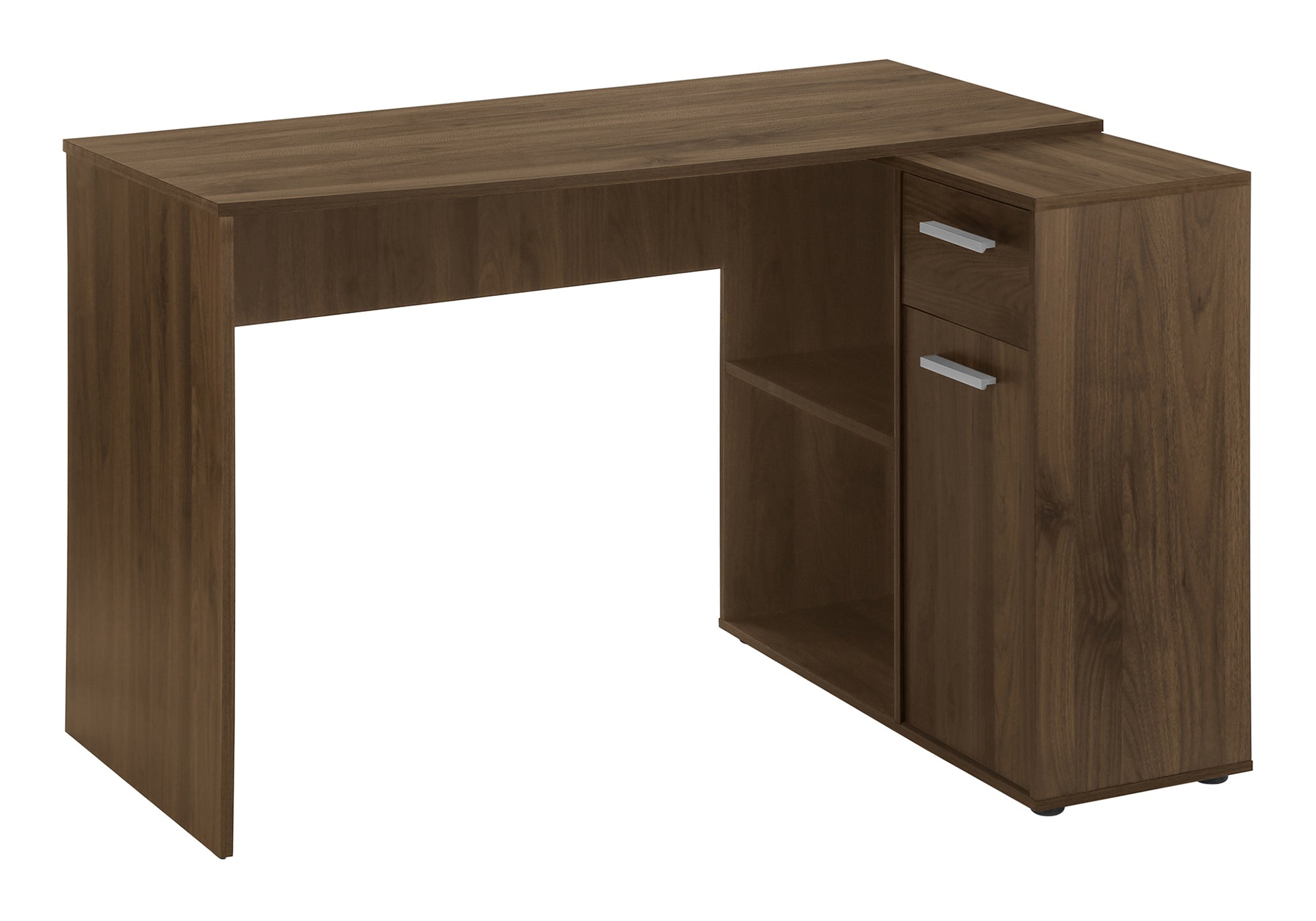 Computer Desk L-Shaped 46" Industrial Grey Storage-Bookshelf-DECOROLALA