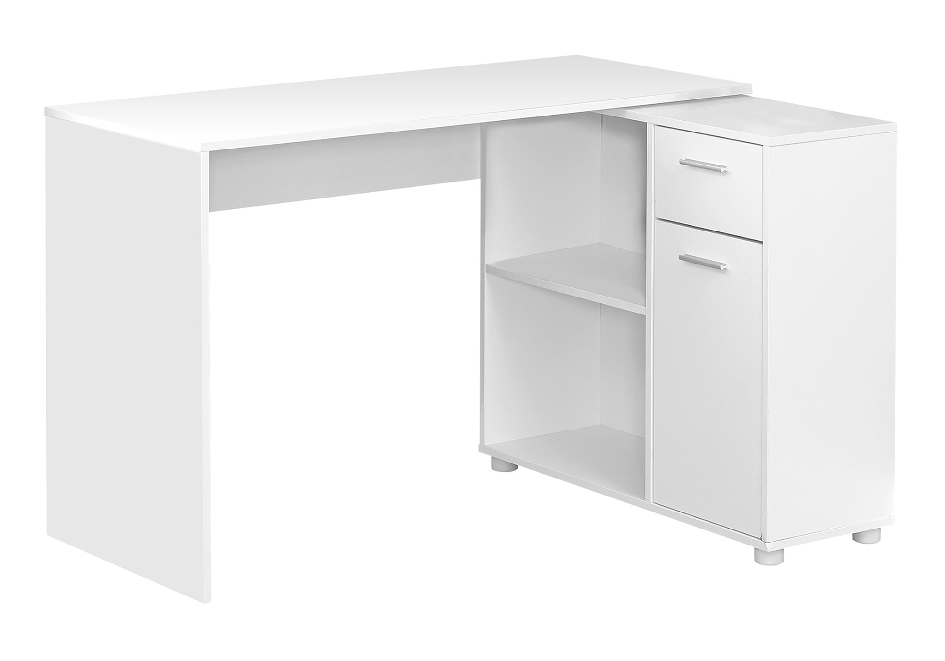 Computer Desk L-Shaped 46" Industrial Grey Storage-Bookshelf-DECOROLALA