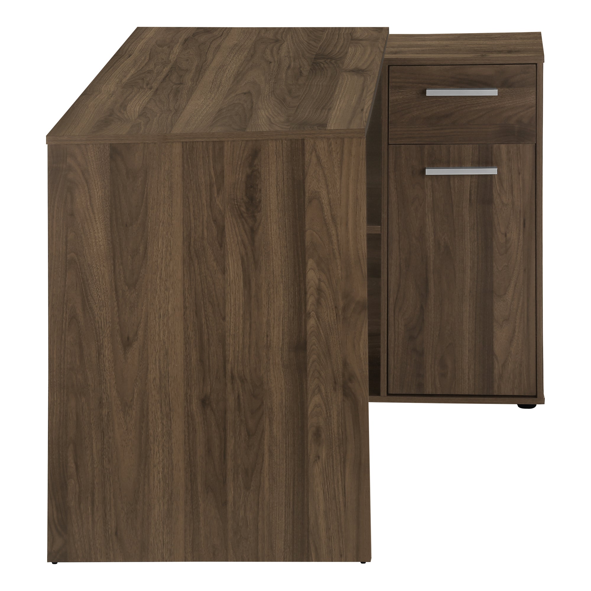 Computer Desk L-Shaped 46" Industrial Grey Storage-Bookshelf-DECOROLALA
