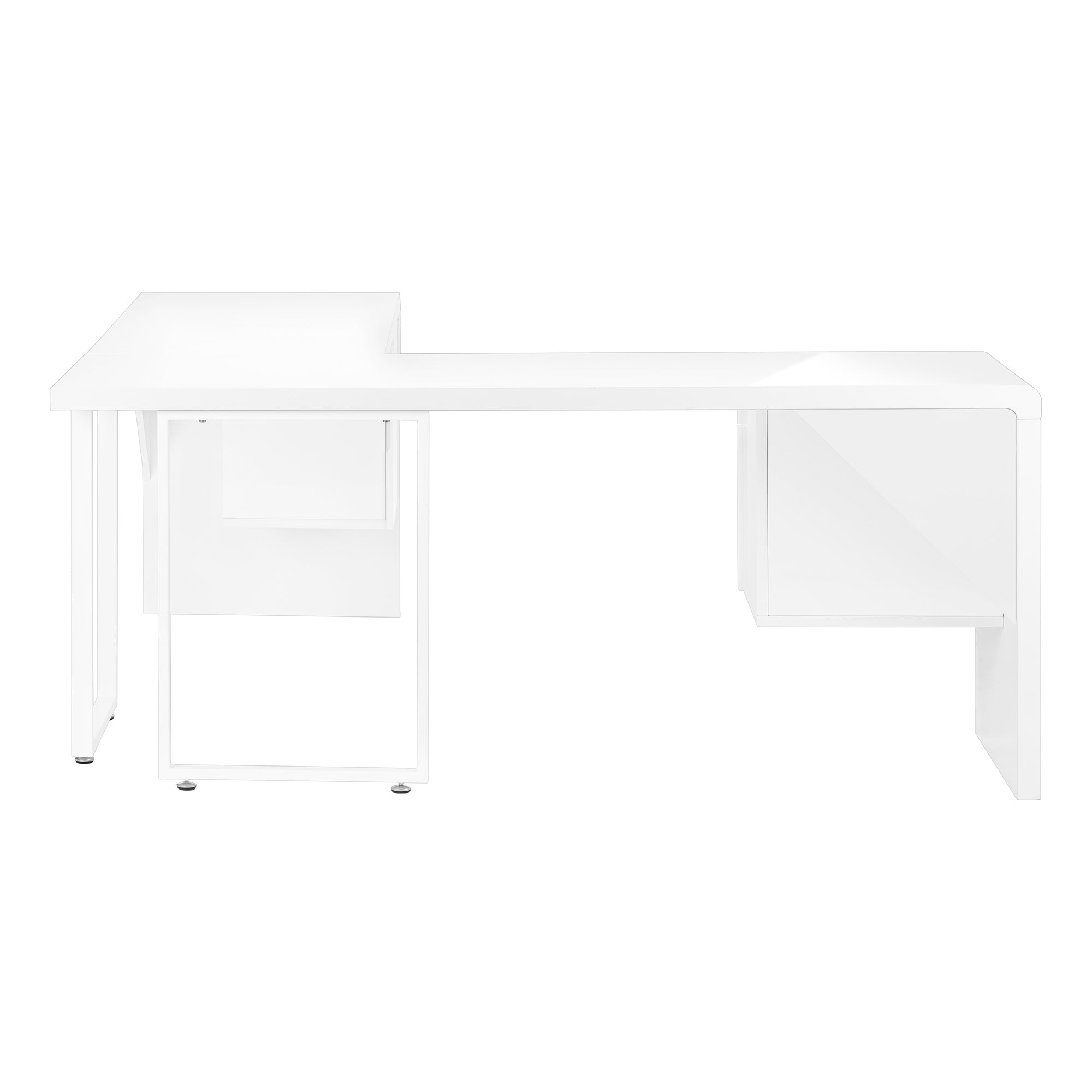 Computer Desk L-Shaped 72" White Glossy-Computer Desk-DECOROLALA