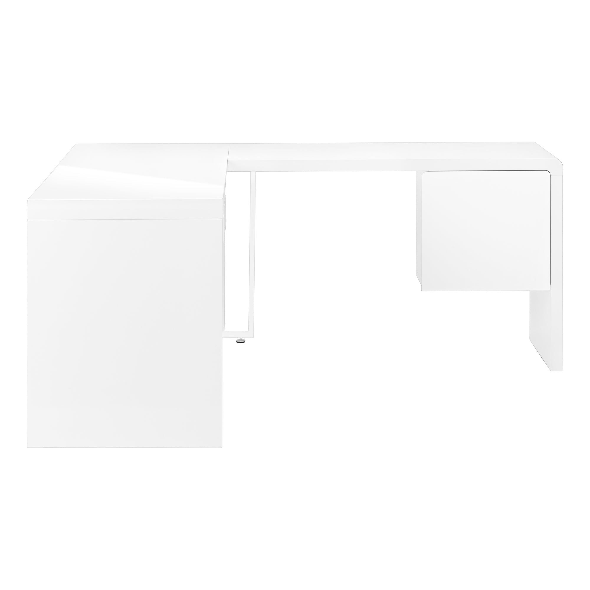 Computer Desk L-Shaped 72" White Glossy-Computer Desk-DECOROLALA