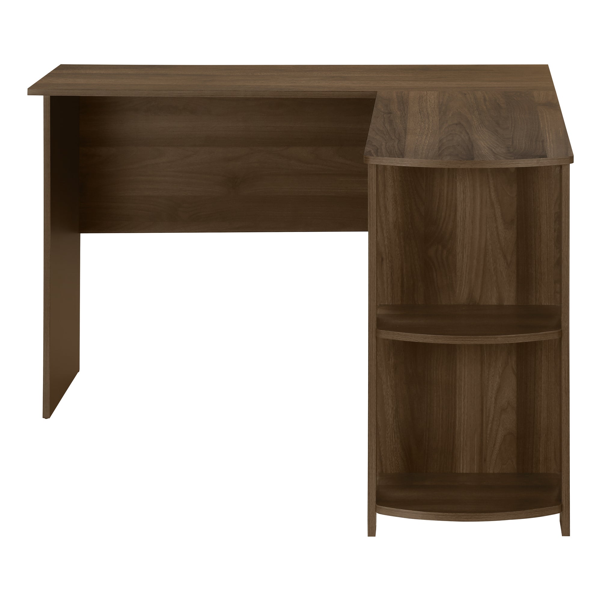 Computer Desk L-Shaped Grey 2-Shelf Storage-Computer Desk-DECOROLALA
