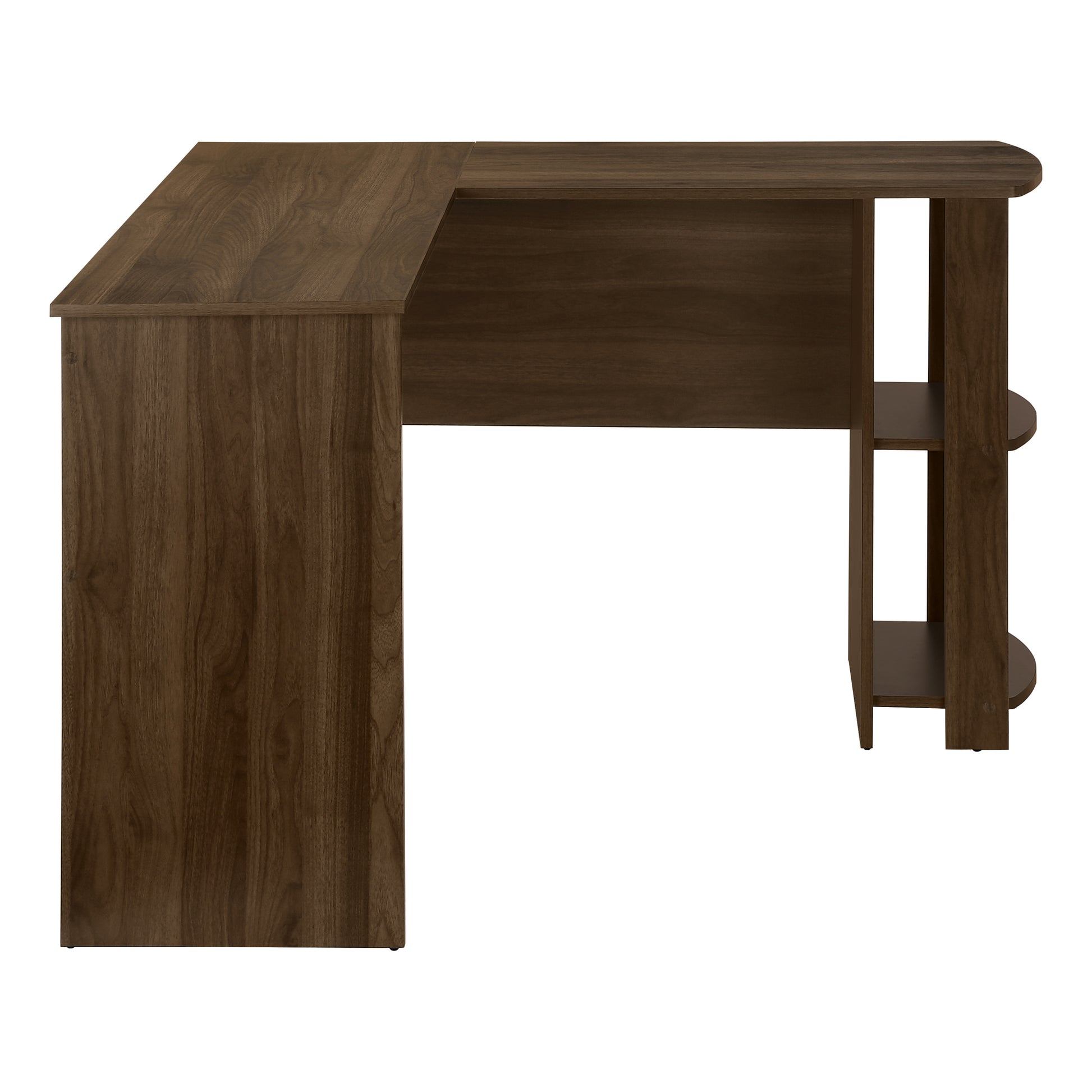 Computer Desk L-Shaped Grey 2-Shelf Storage-Computer Desk-DECOROLALA