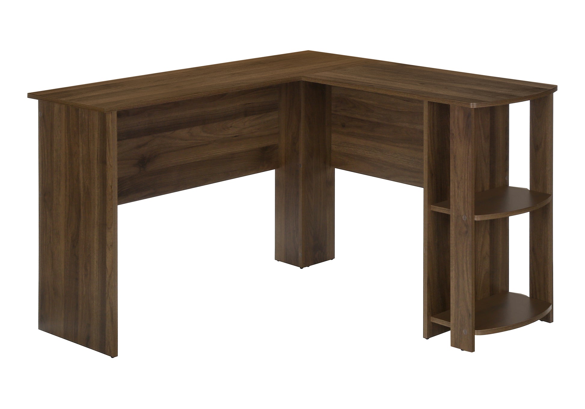 Computer Desk L-Shaped Grey 2-Shelf Storage-Computer Desk-DECOROLALA