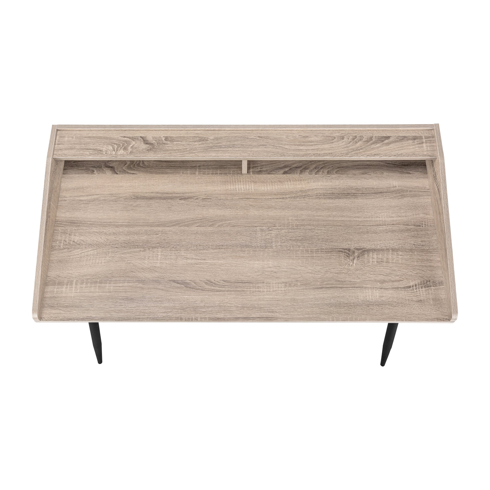 Computer Desk with Hutch 48" Natural Wood White Metal-Computer Desk-DECOROLALA