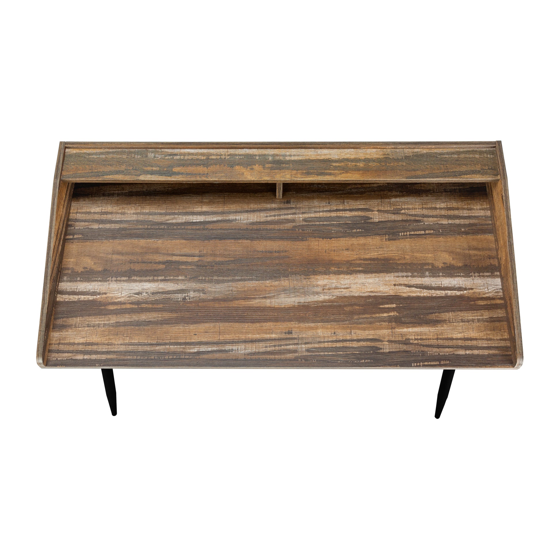 Computer Desk with Hutch 48" Natural Wood White Metal-Computer Desk-DECOROLALA