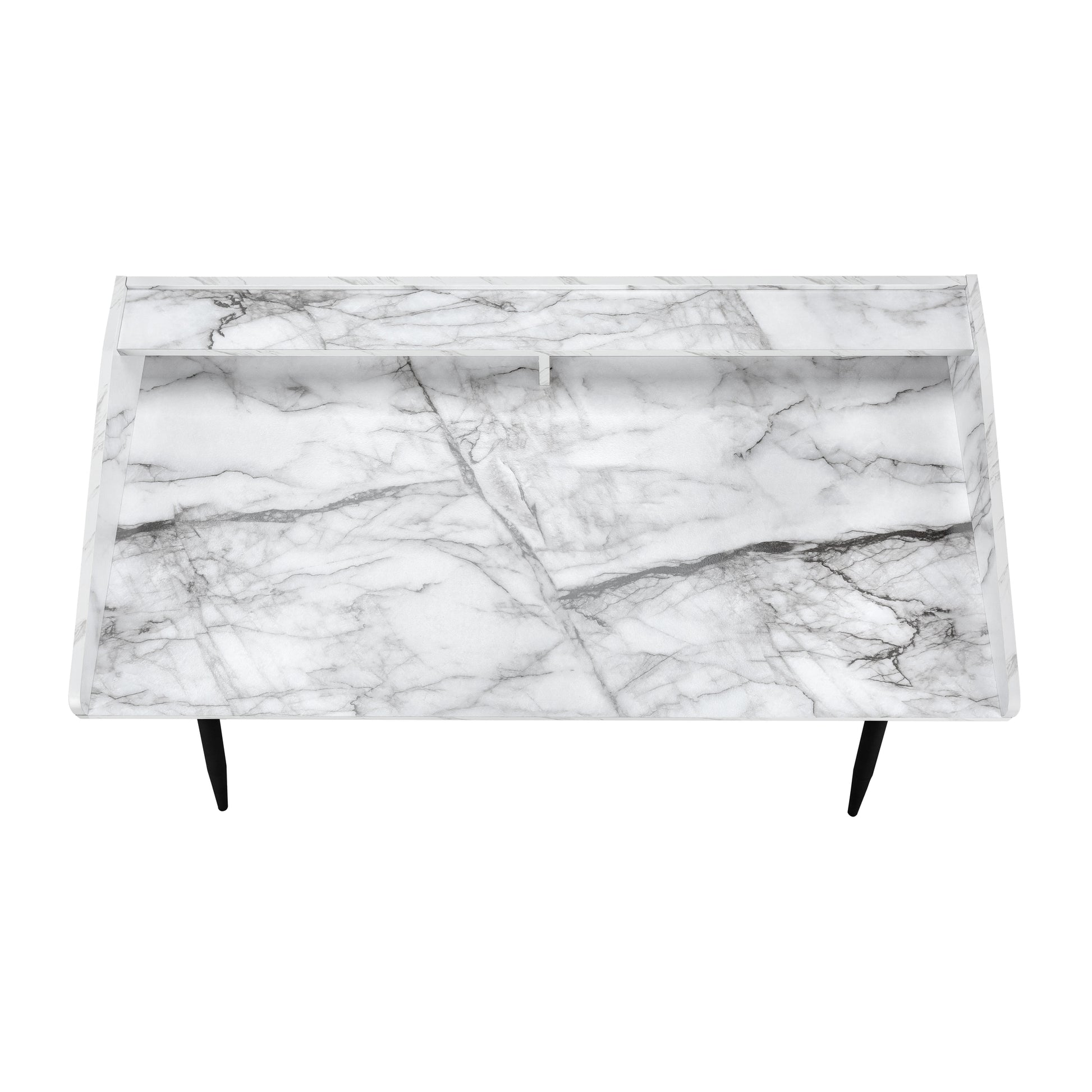 Computer Desk with Hutch 48" Natural Wood White Metal-Computer Desk-DECOROLALA