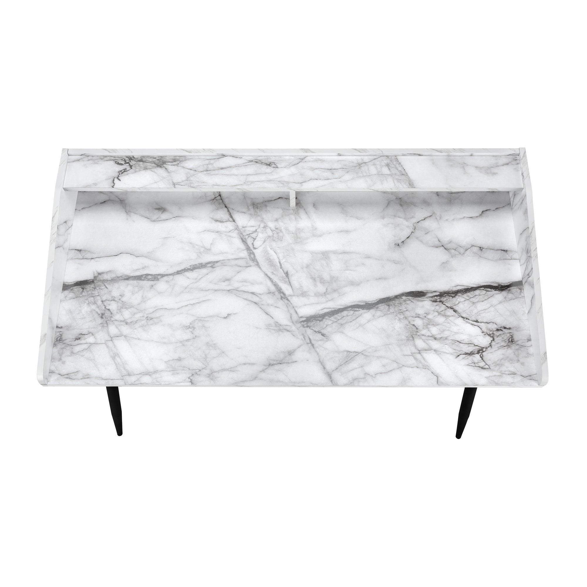 Computer Desk with Hutch 48" Natural Wood White Metal-Computer Desk-DECOROLALA