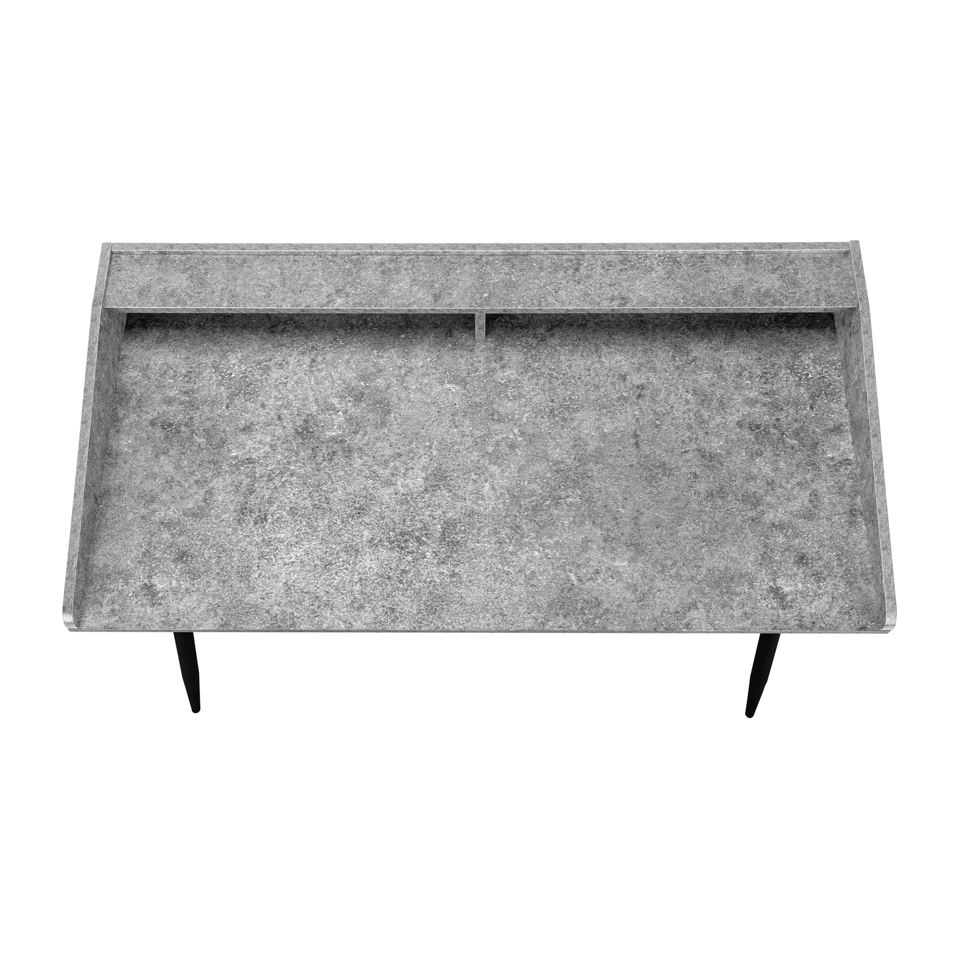 Computer Desk with Hutch 48" Natural Wood White Metal-Computer Desk-DECOROLALA