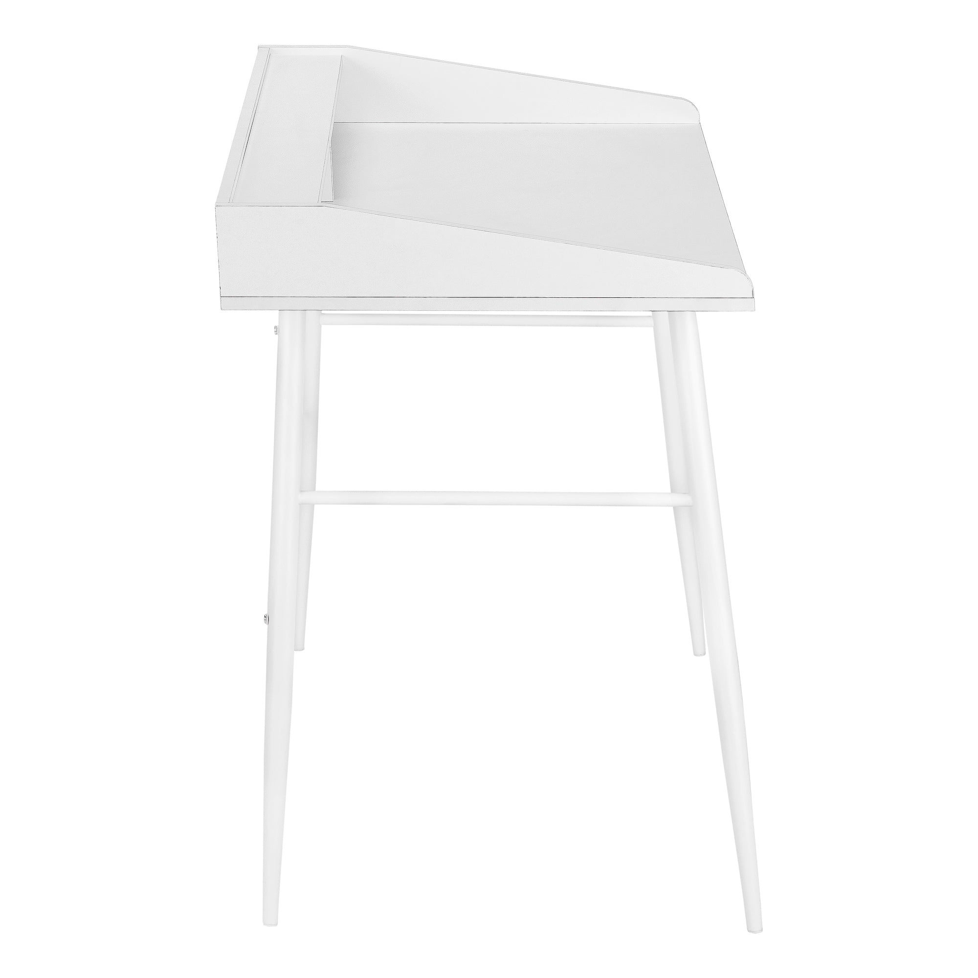 Computer Desk with Hutch 48" Natural Wood White Metal-Computer Desk-DECOROLALA