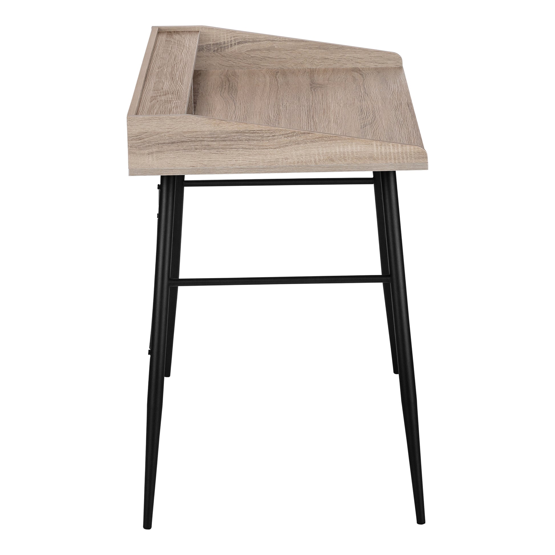 Computer Desk with Hutch 48" Natural Wood White Metal-Computer Desk-DECOROLALA