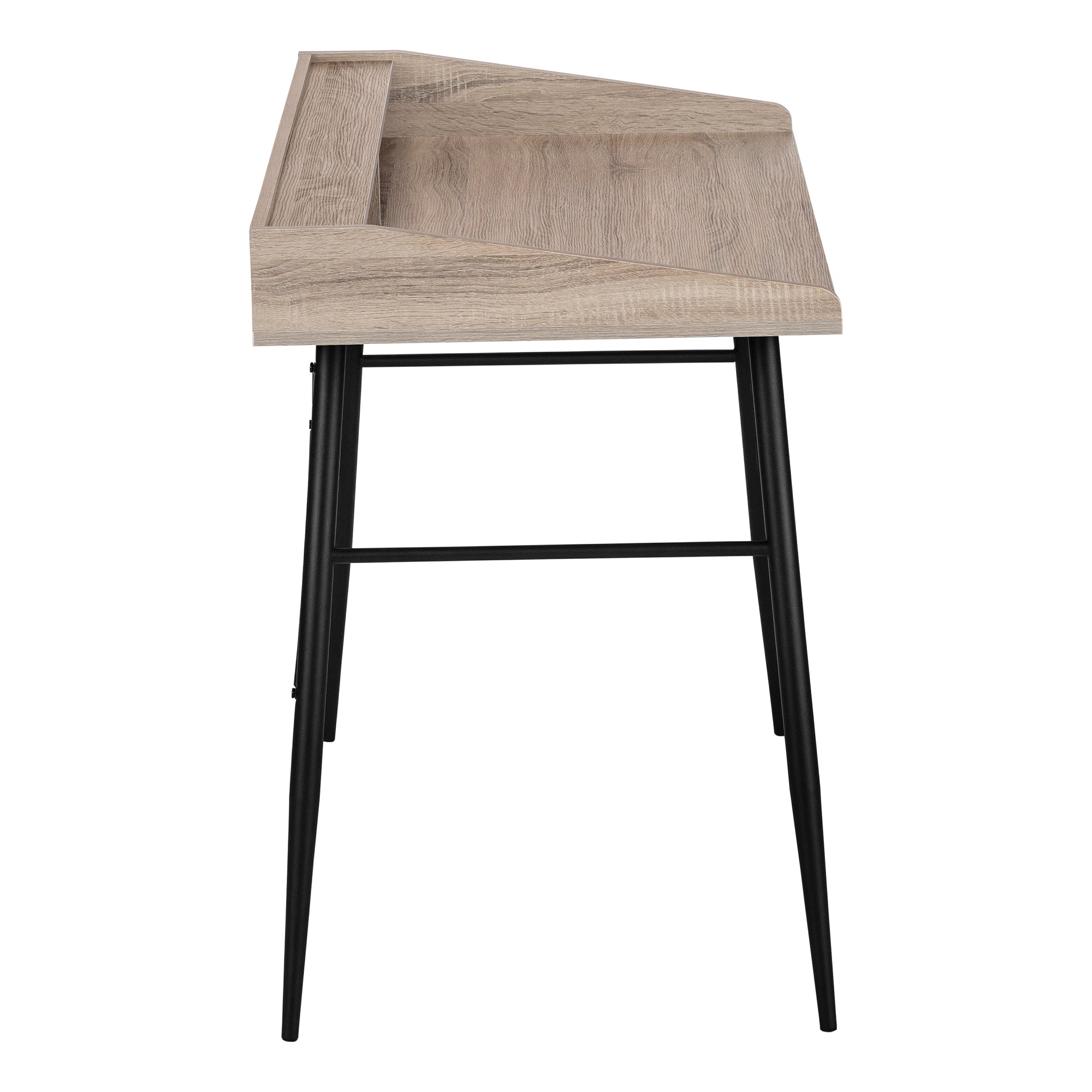 Computer Desk with Hutch 48" Natural Wood White Metal-Computer Desk-DECOROLALA