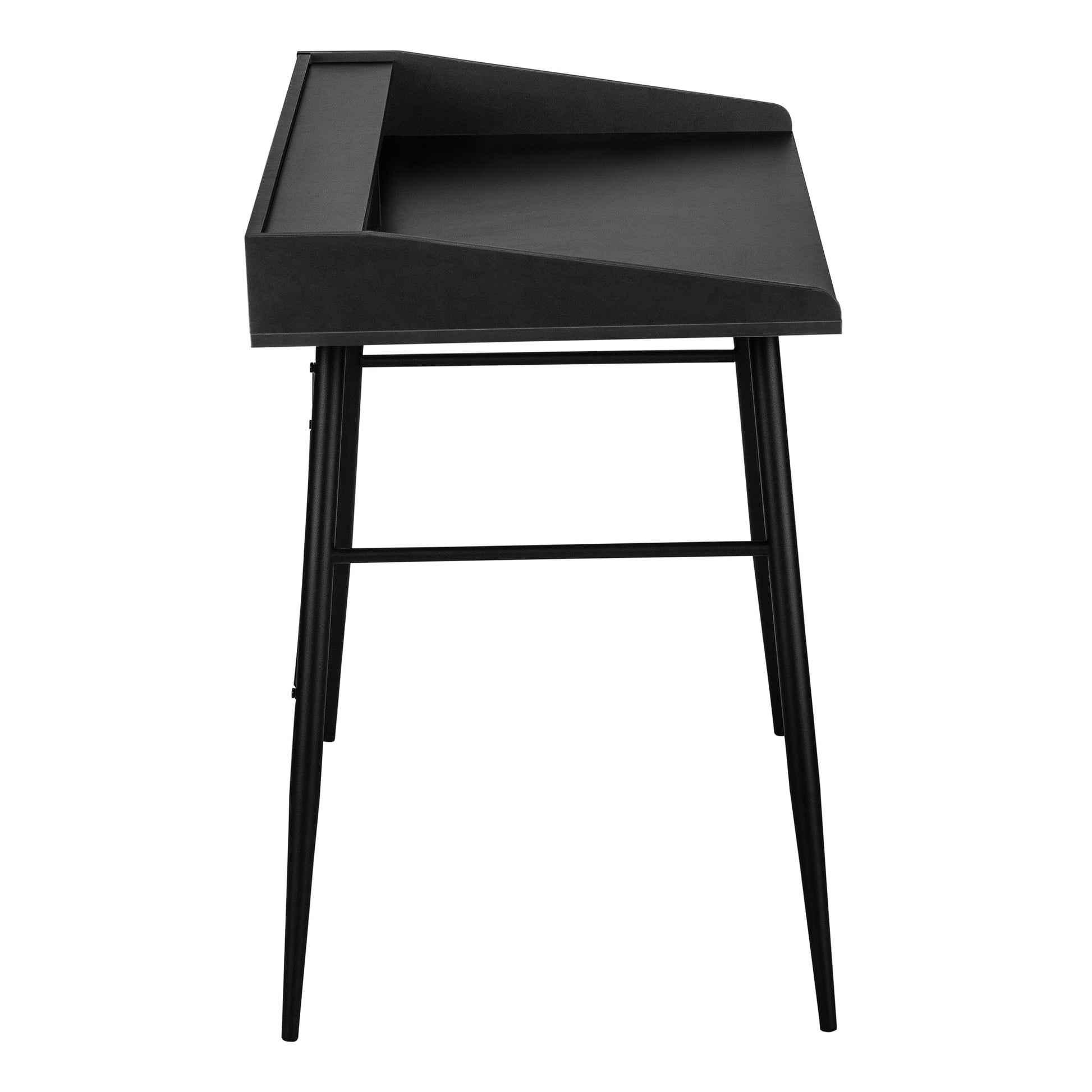 Computer Desk with Hutch 48" Natural Wood White Metal-Computer Desk-DECOROLALA